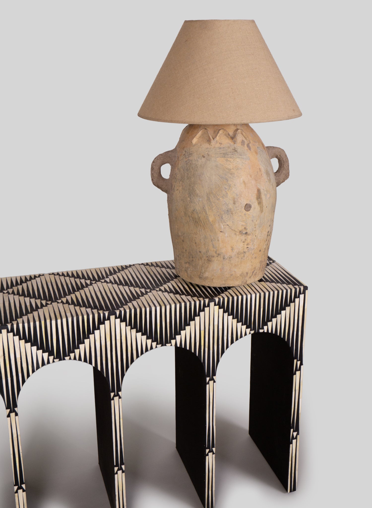Berber Clay Table Lamp H85 cm, Natural – Cream