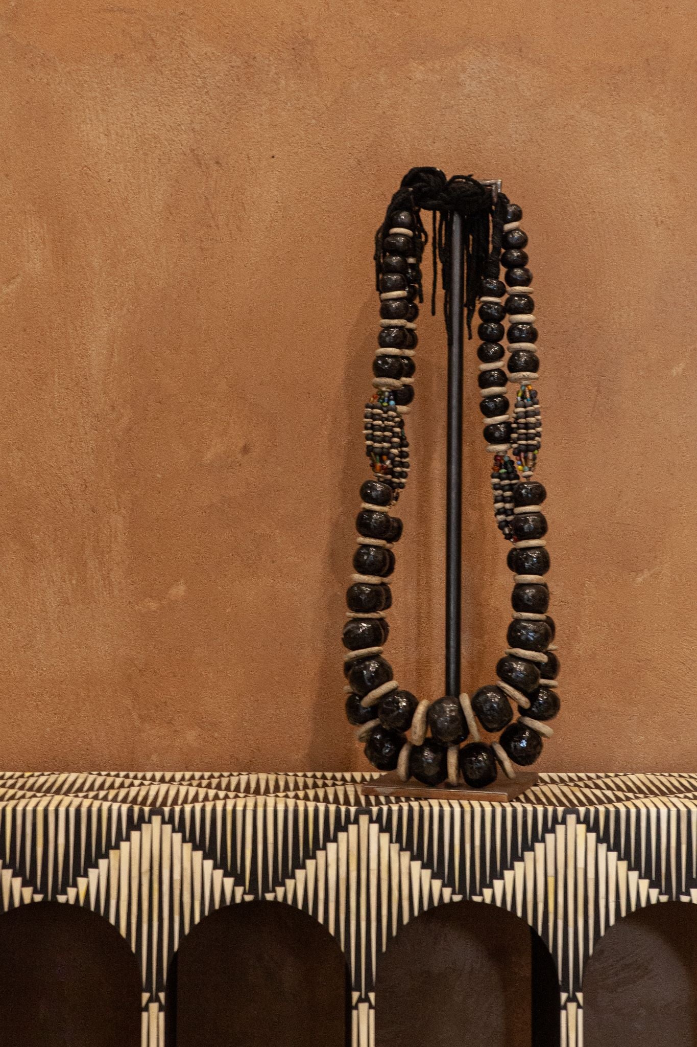 Berber Wall Necklace, Black & White