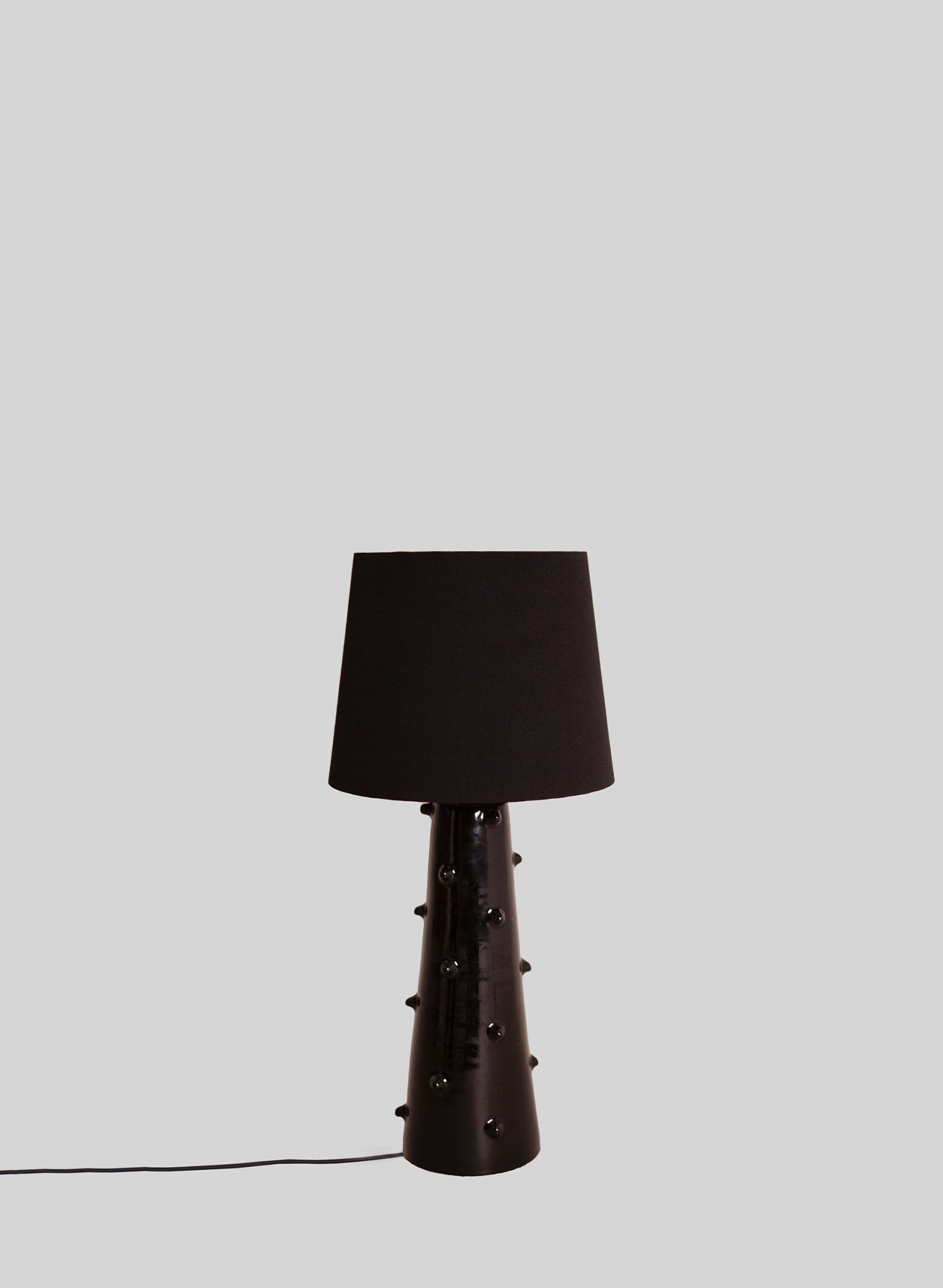 Ceramic Spiked Table Lamp, Black - Black