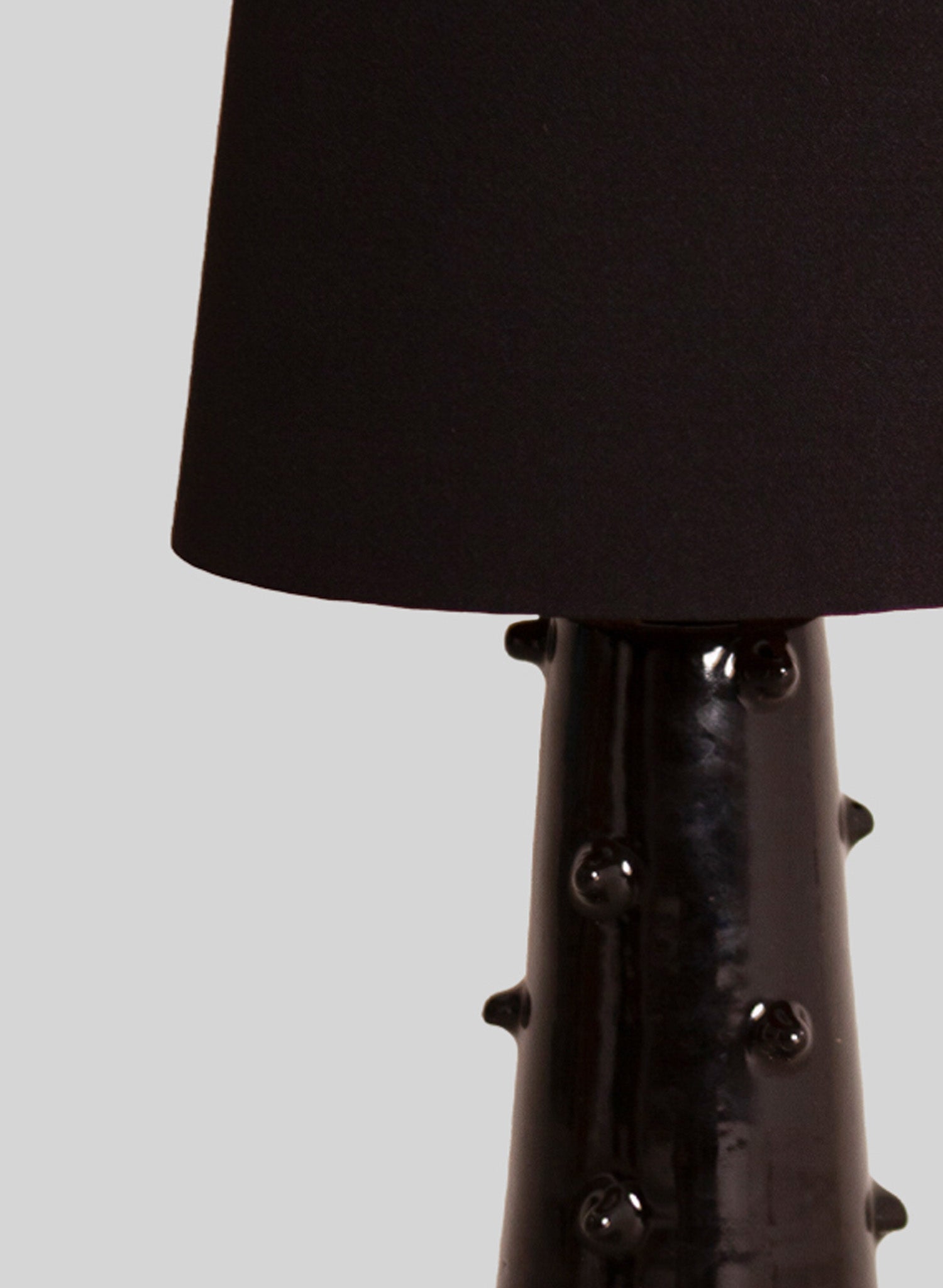 Ceramic Spiked Table Lamp, Black - Black