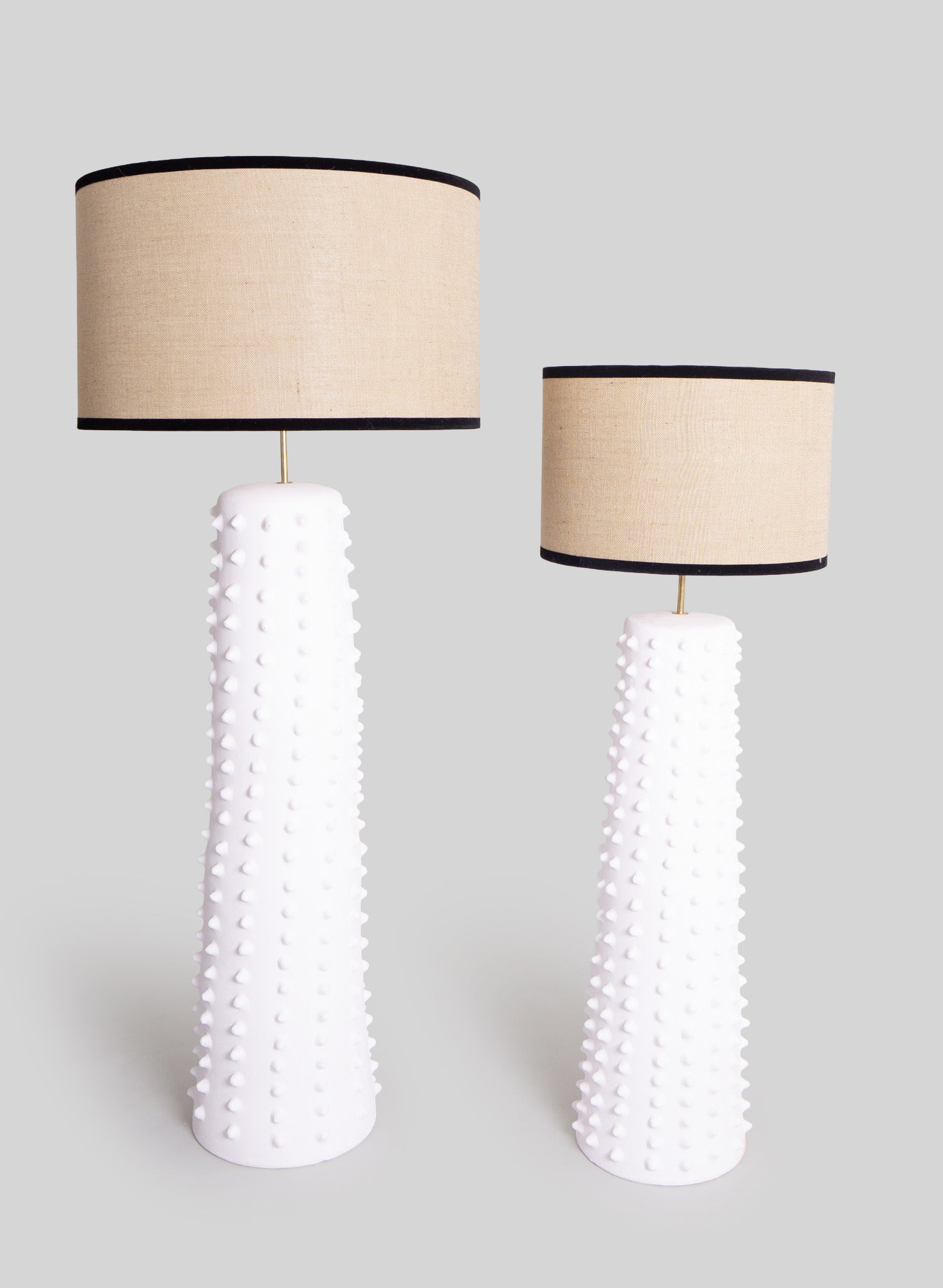 Cactus Floor Lamp, White Terracotta - Ecru