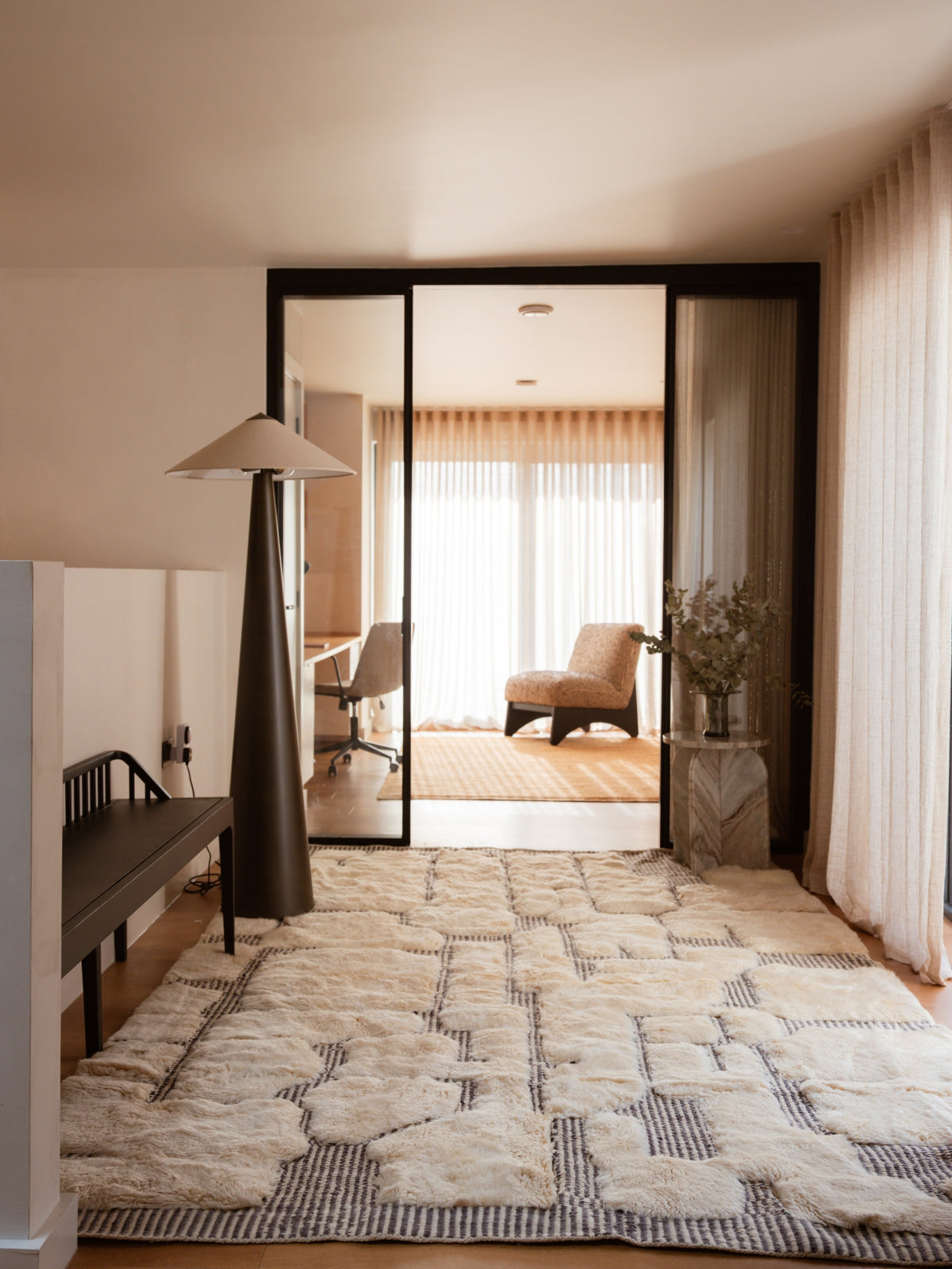 Cloud Wool Rug 200x300 cm, Natural Wool-Midnight black