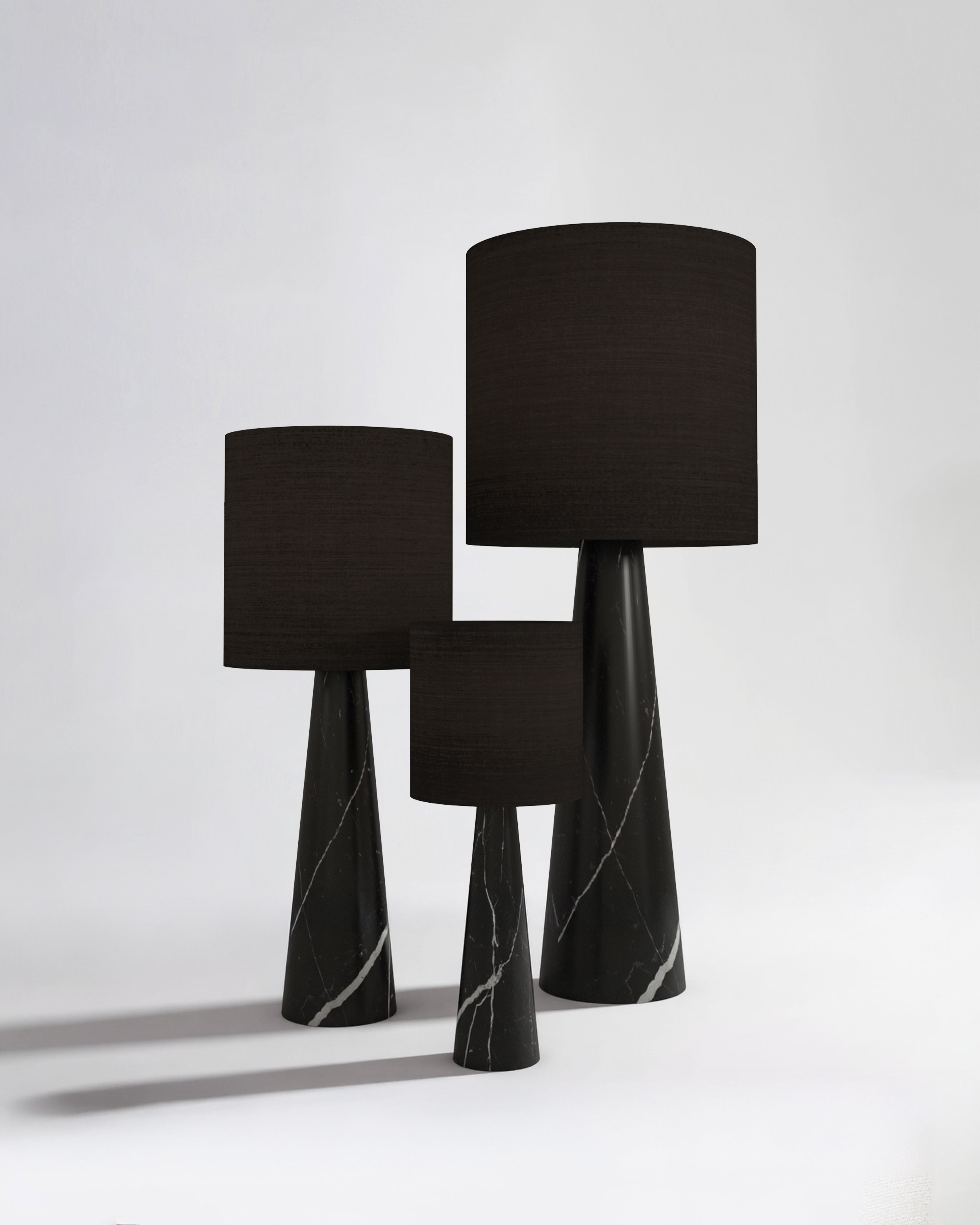 FL11 Floor Lamp, Black Khenifra marble - Black