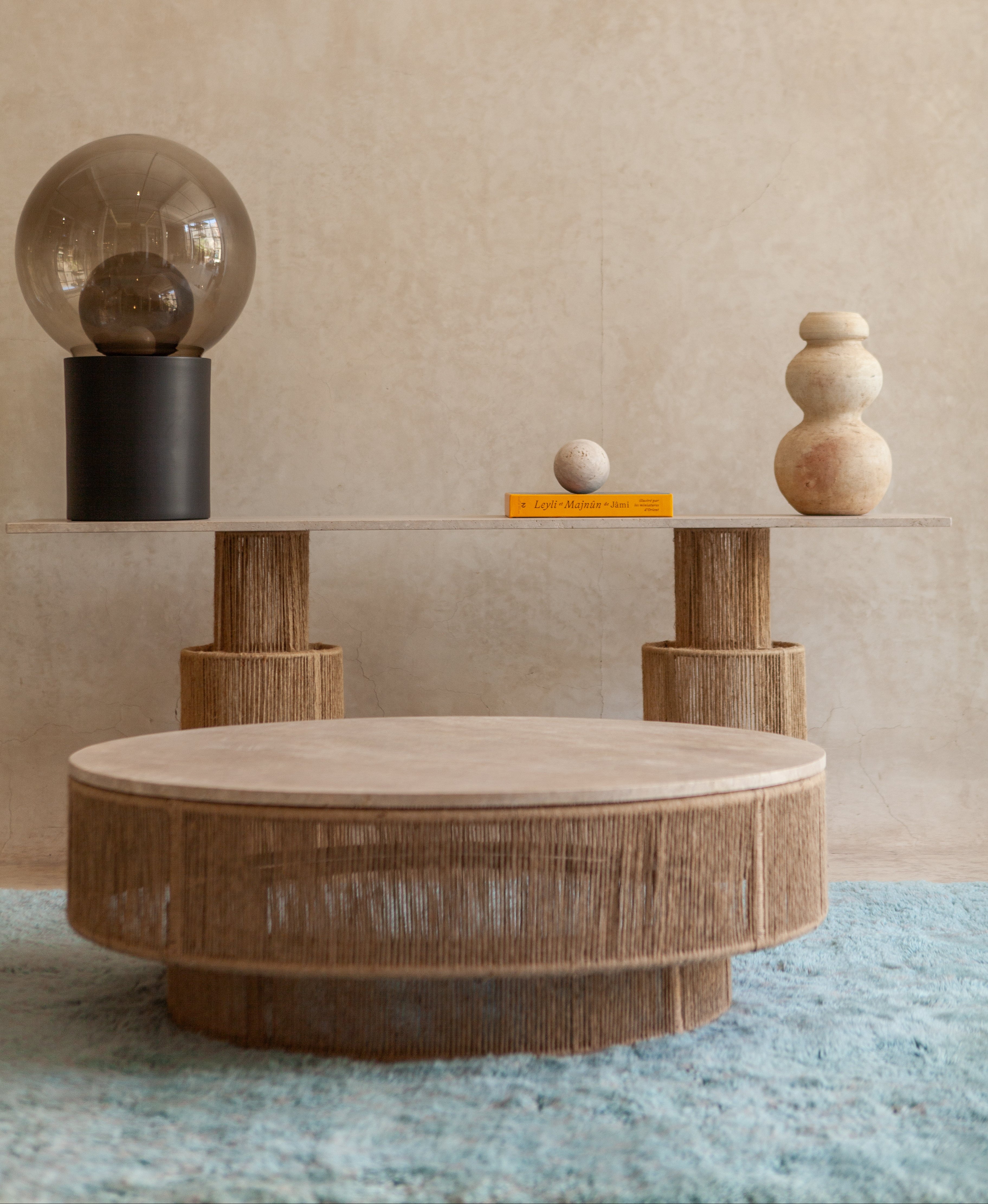 Jute Coffee Table, Travertine - Jute