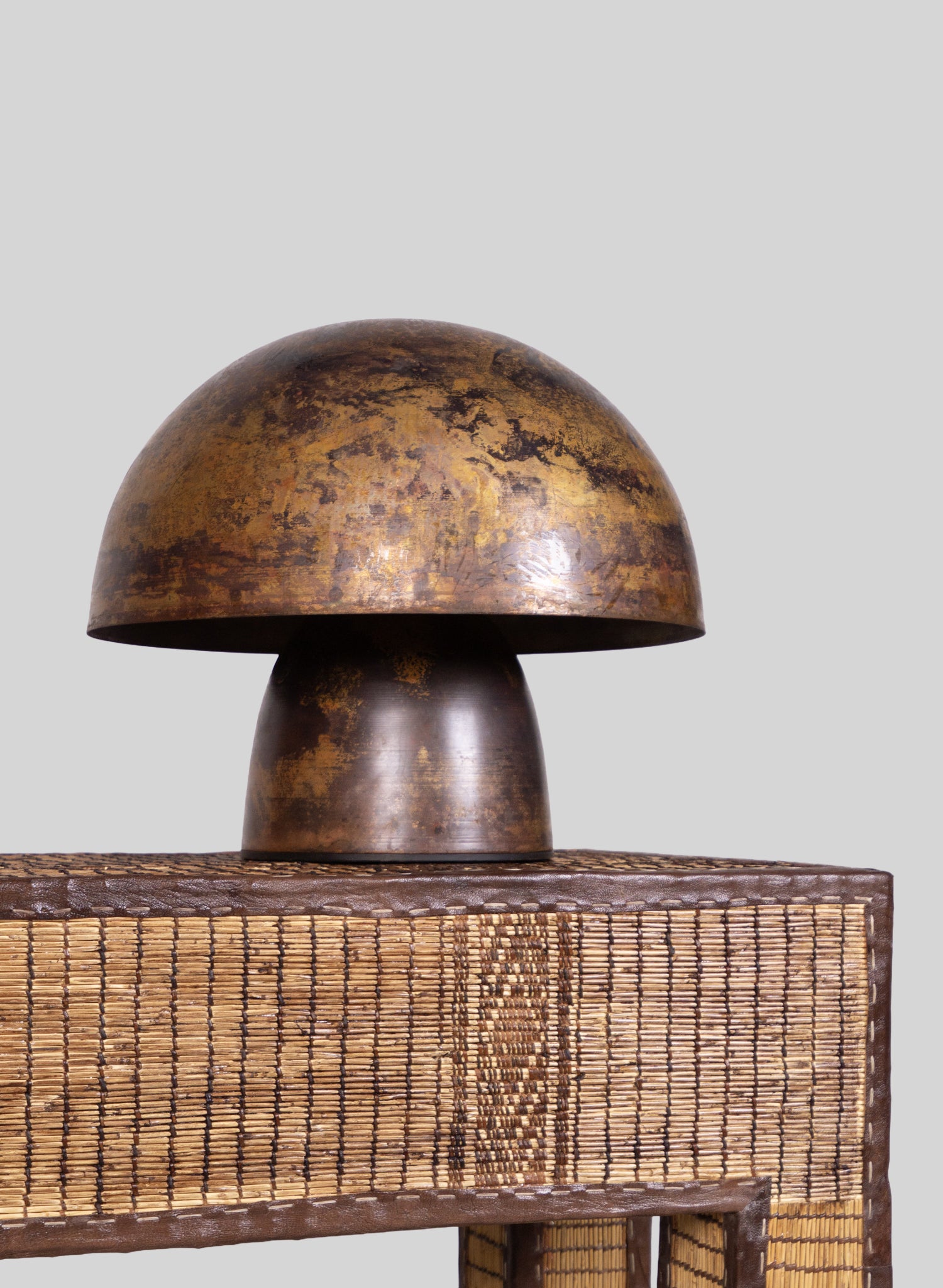 Mushroom Copper Lamp, Patina