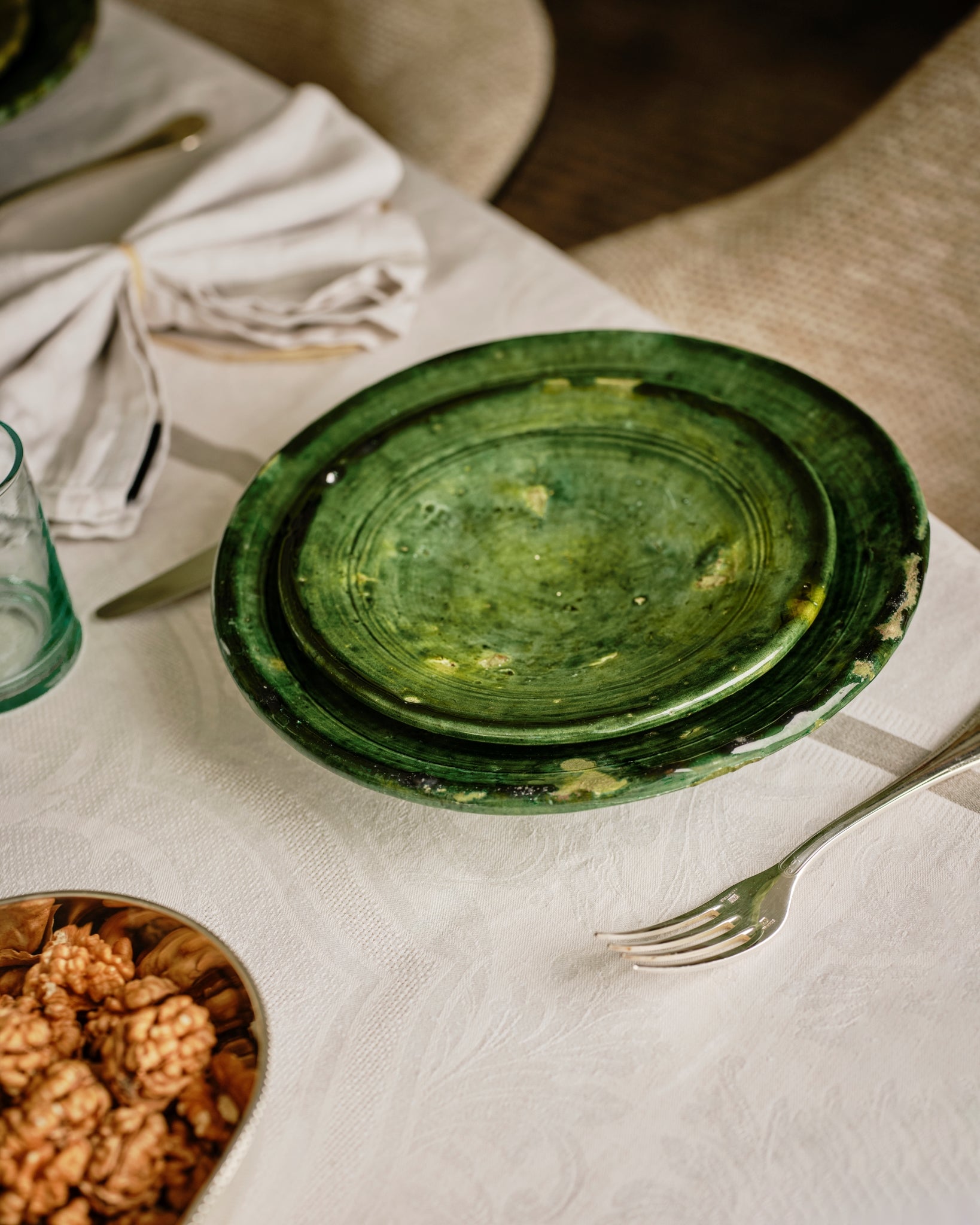 Tamegroute Dining Plate, Green