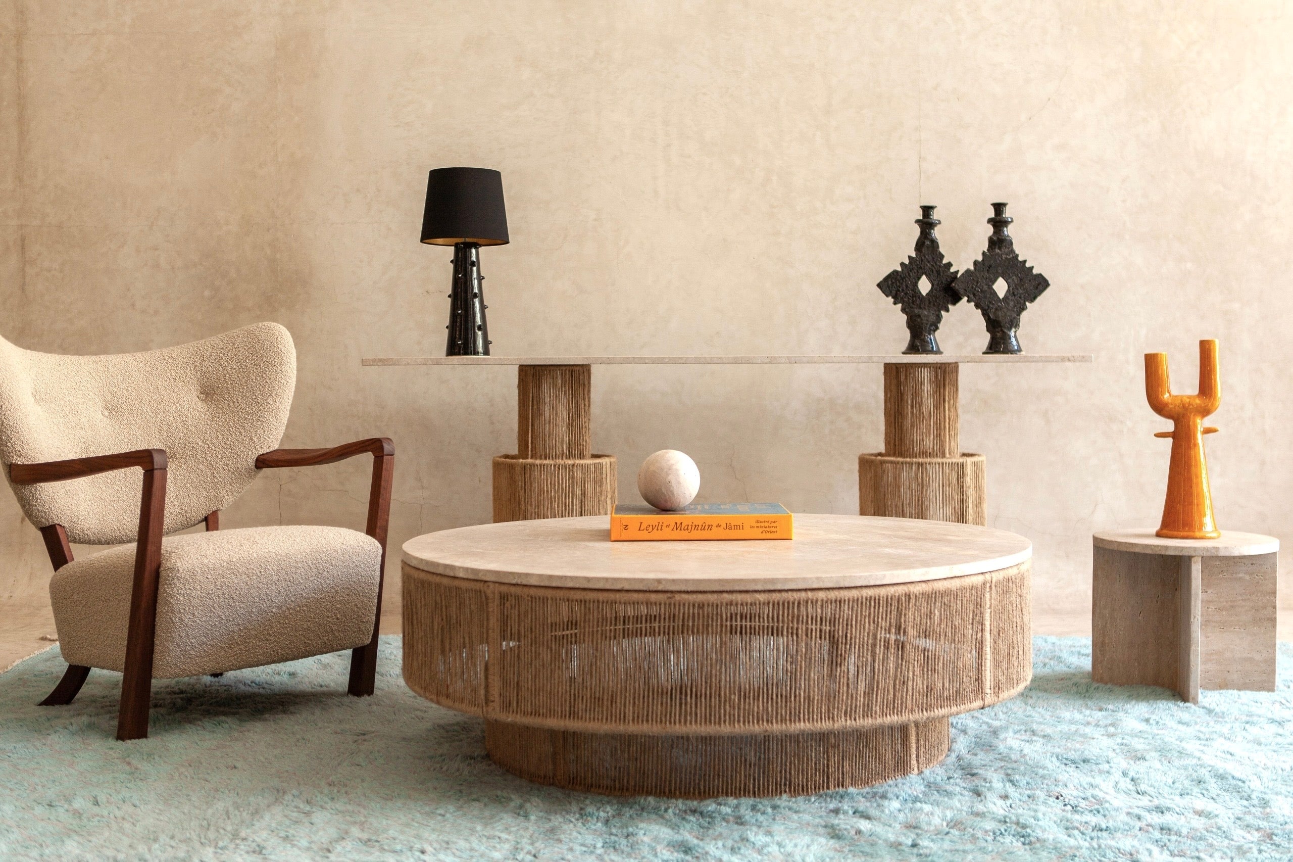 Jute Coffee Table, Travertine - Jute