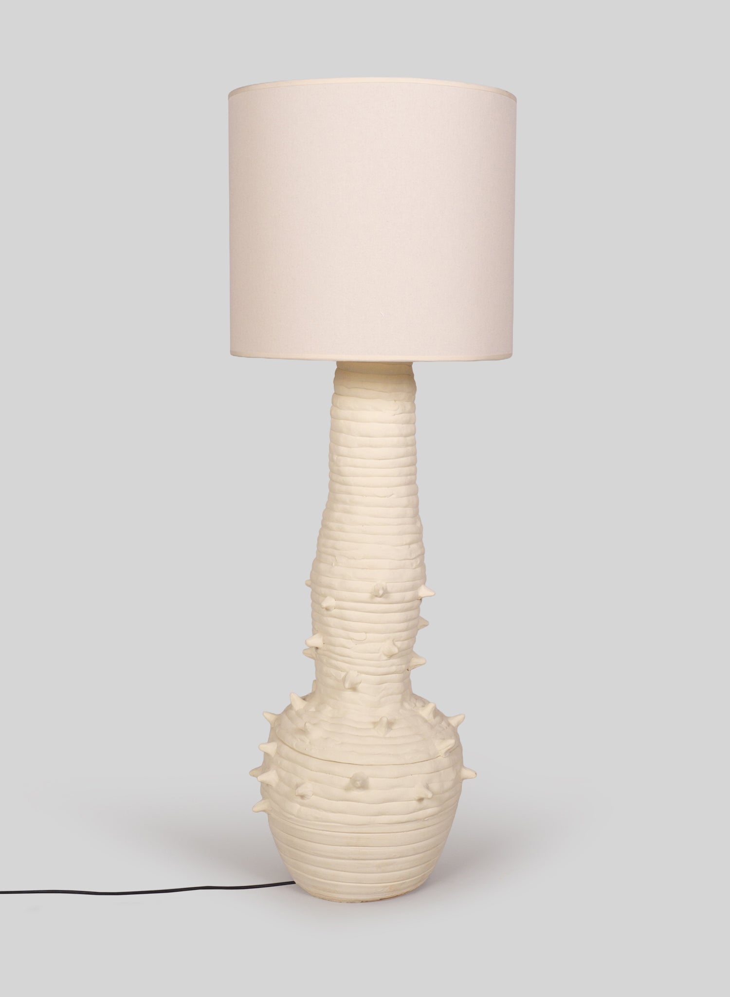 Sculptural Floor Lamp H130 cm, White Plaster - White