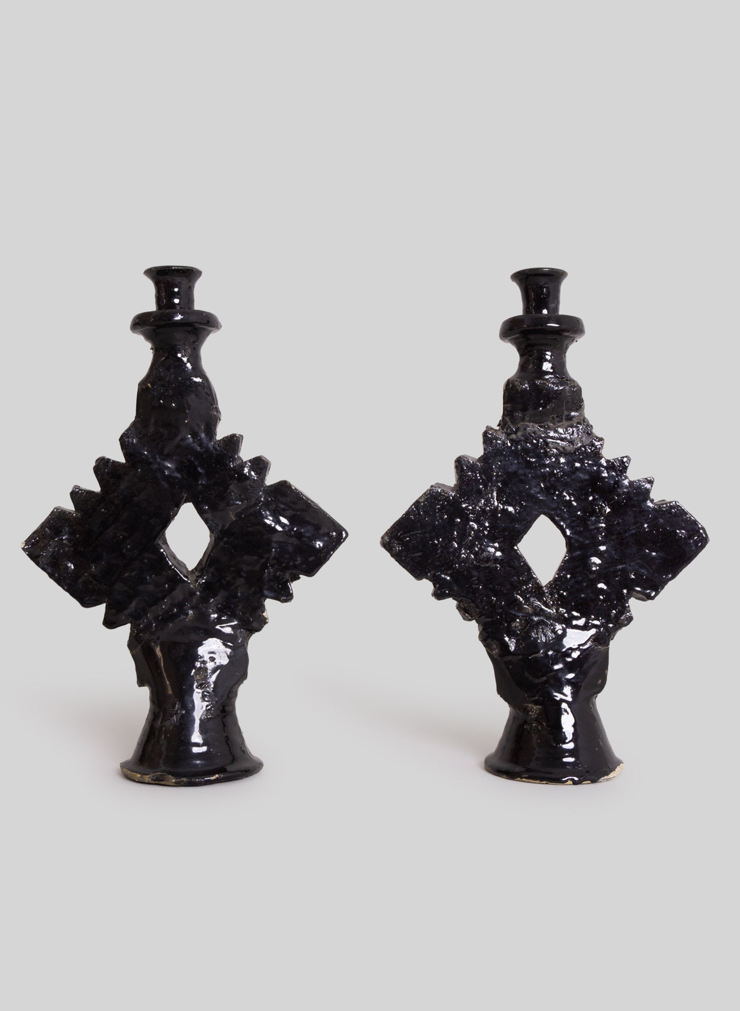 Tamegroute Diamond Candle Holder H42 cm, Black