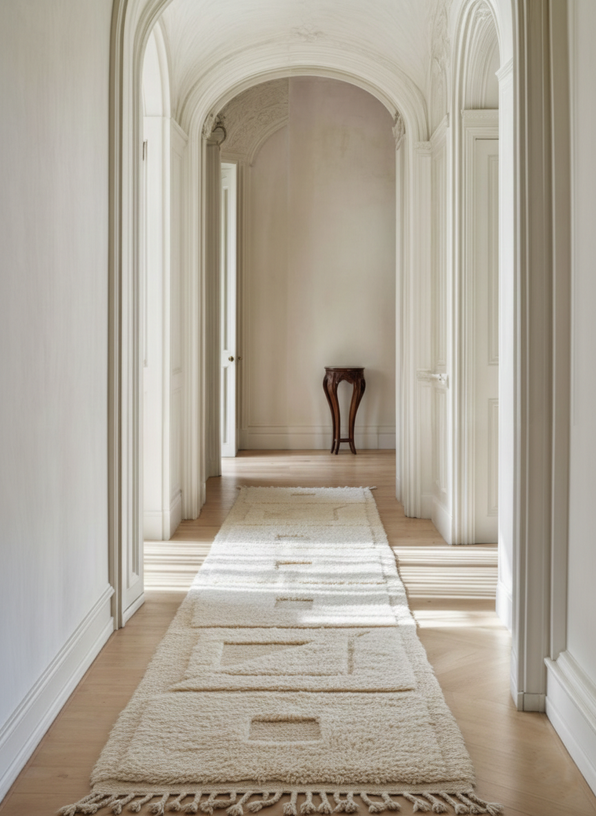 Asif Wool Runner 335x75 cm, Natural wool