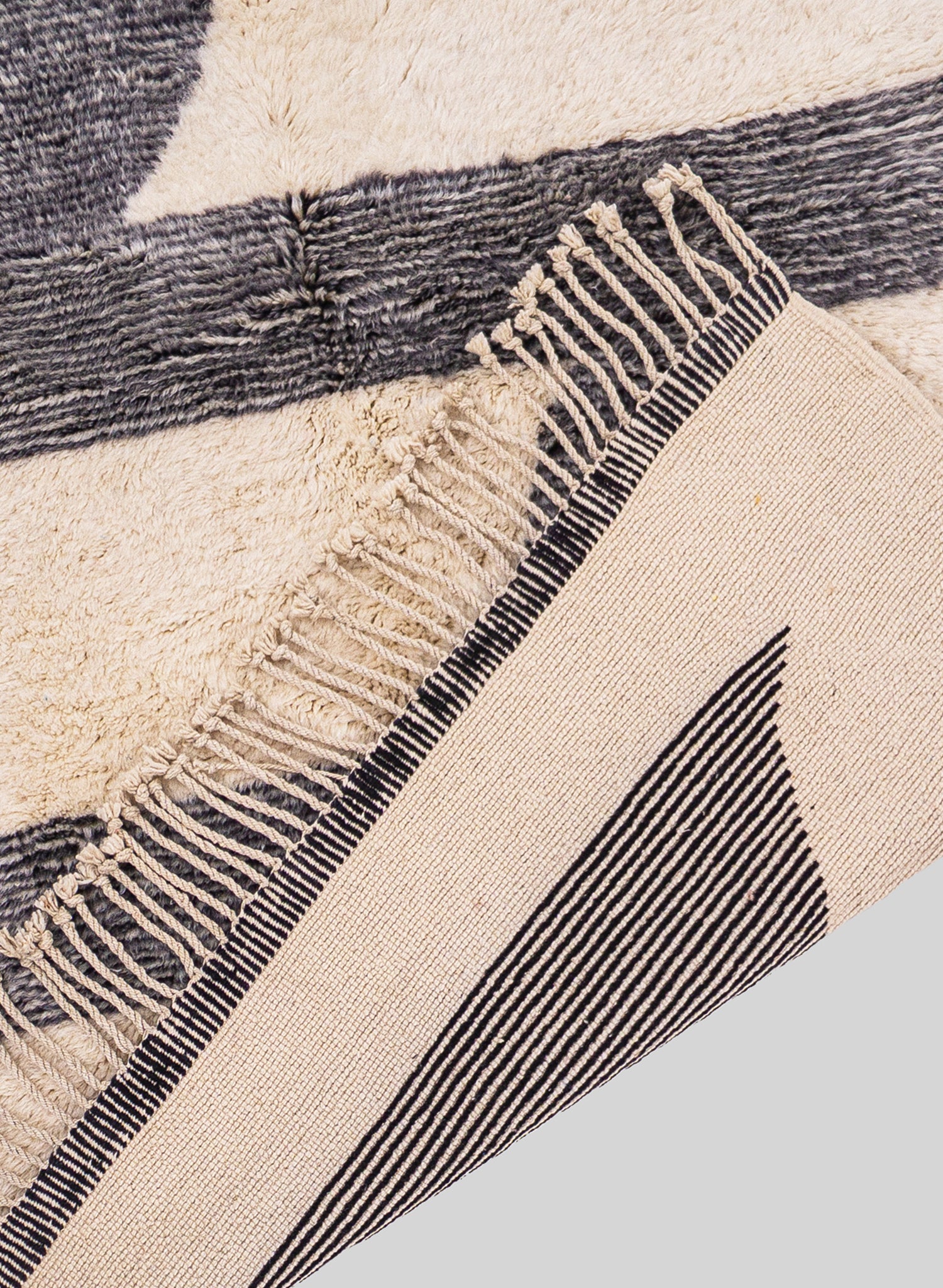 Obsidian Wool Rug 150x250 cm, Natural Wool-Midnight Black