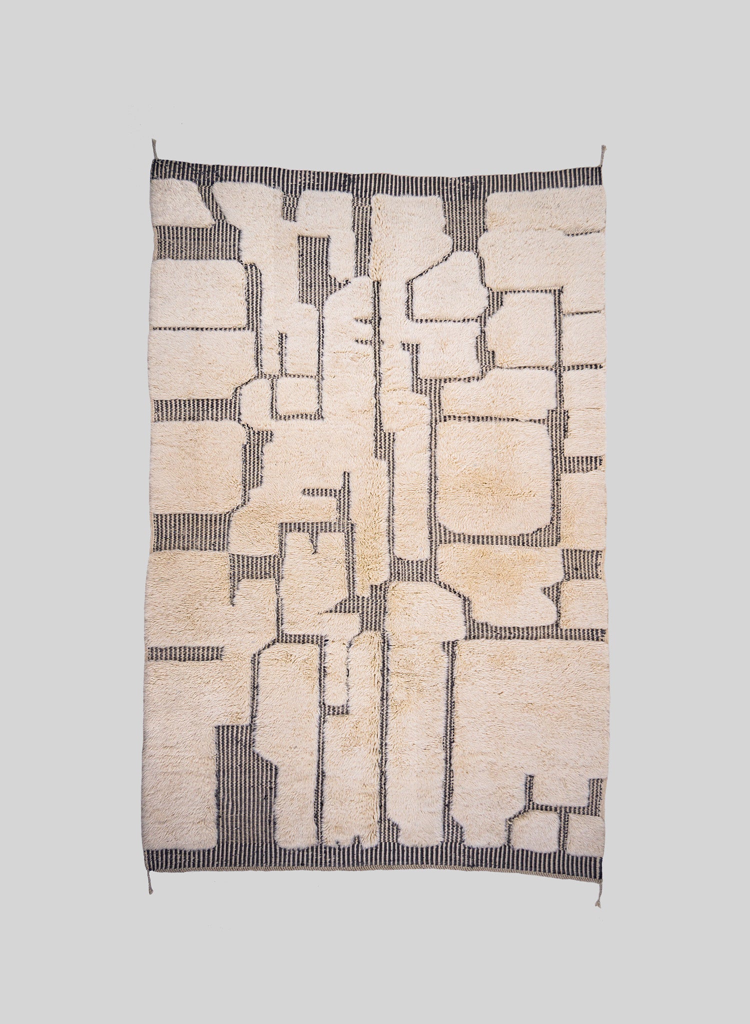 Cloud Wool Rug 200x300 cm, Natural wool-Midnight black