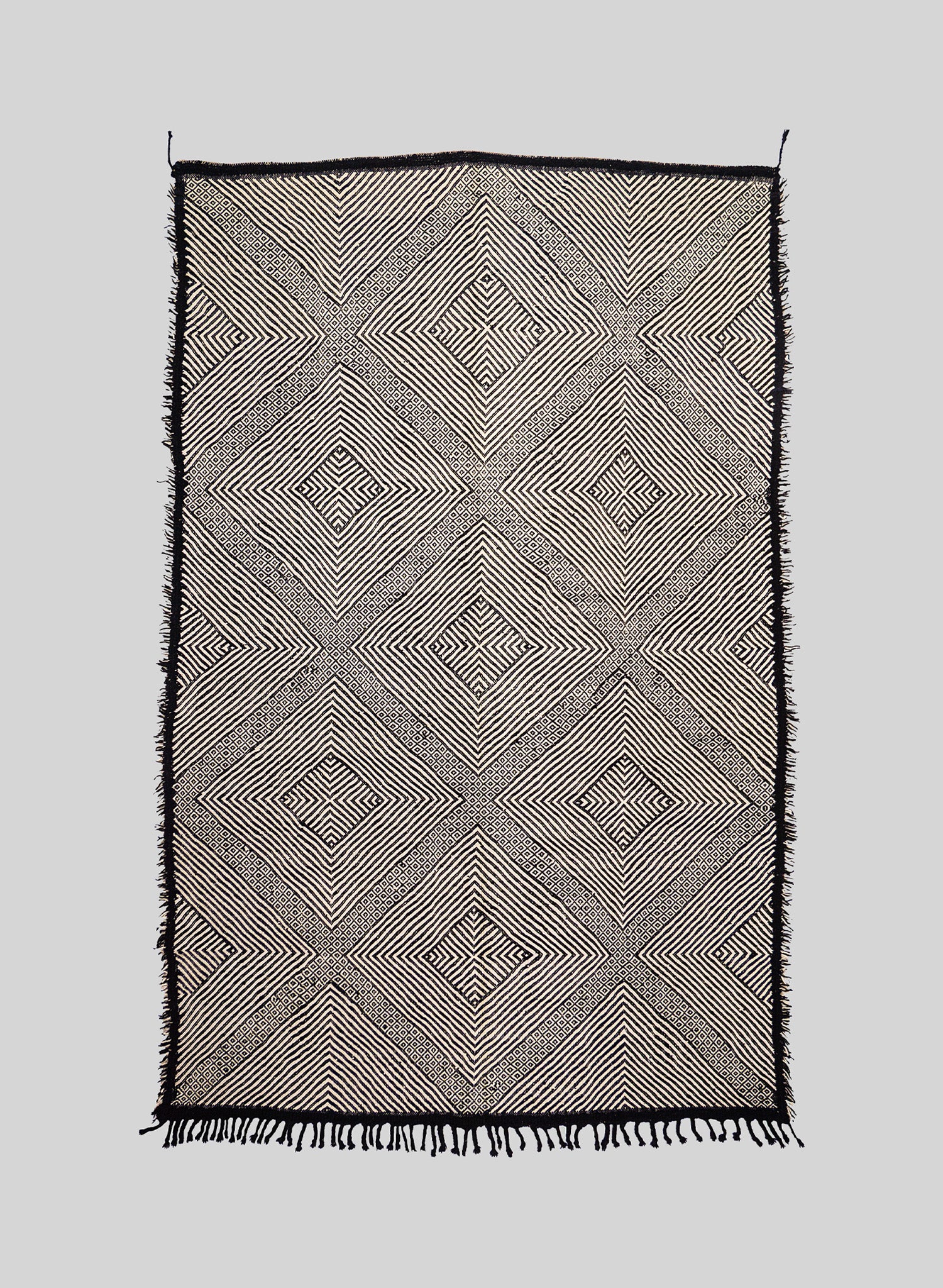 Graphite Zanafi Wool Rug 200x300 cm, Natural wool-Midnight black