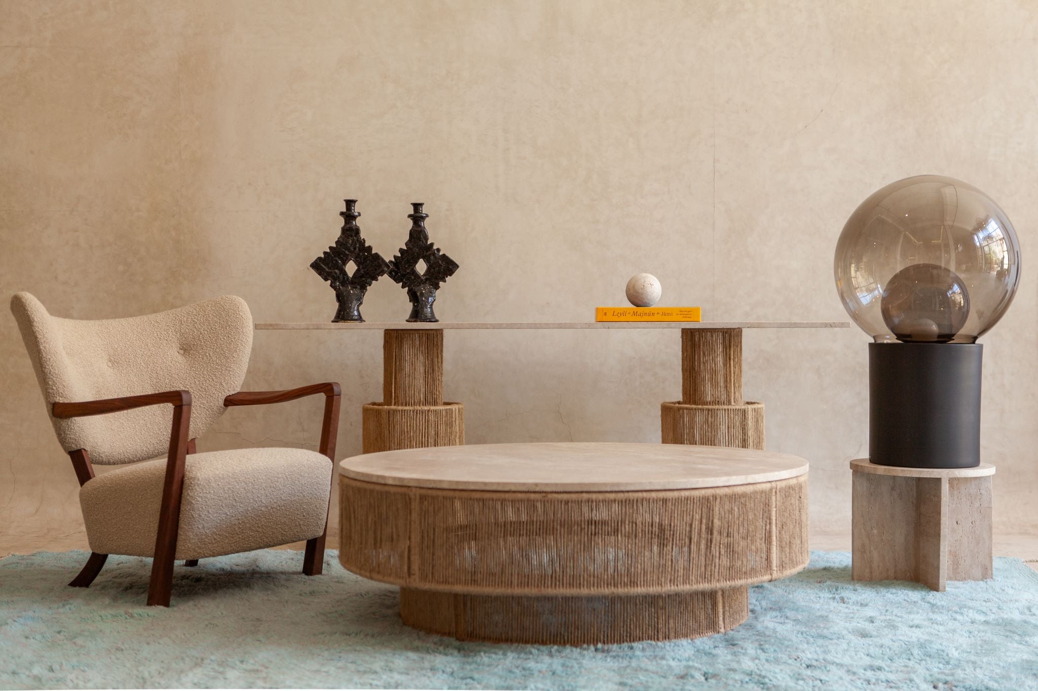 Jute Coffee Table, Travertine - Jute