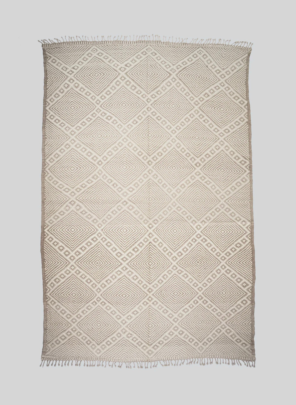 Mist Zanafi Wool Rug 250x350 cm, Natural wool-Light taupe