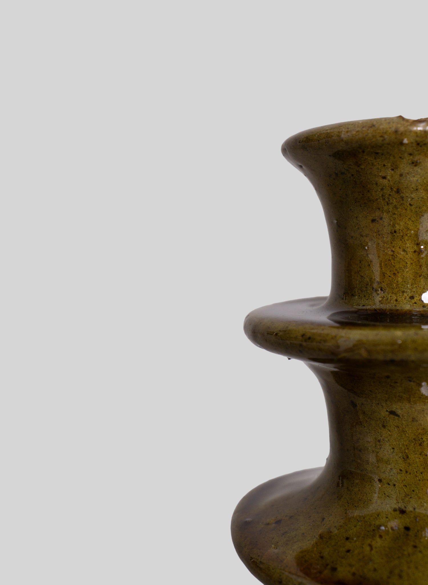 Classic Tamegroute Candle Holder, Olive