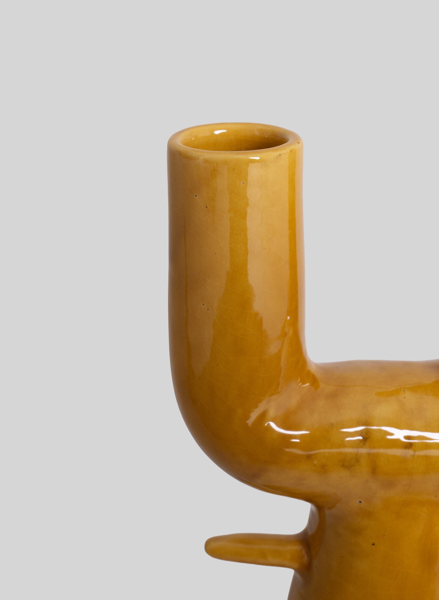 Tamegroute Glazed Sculptural Vase H60 cm, Amber