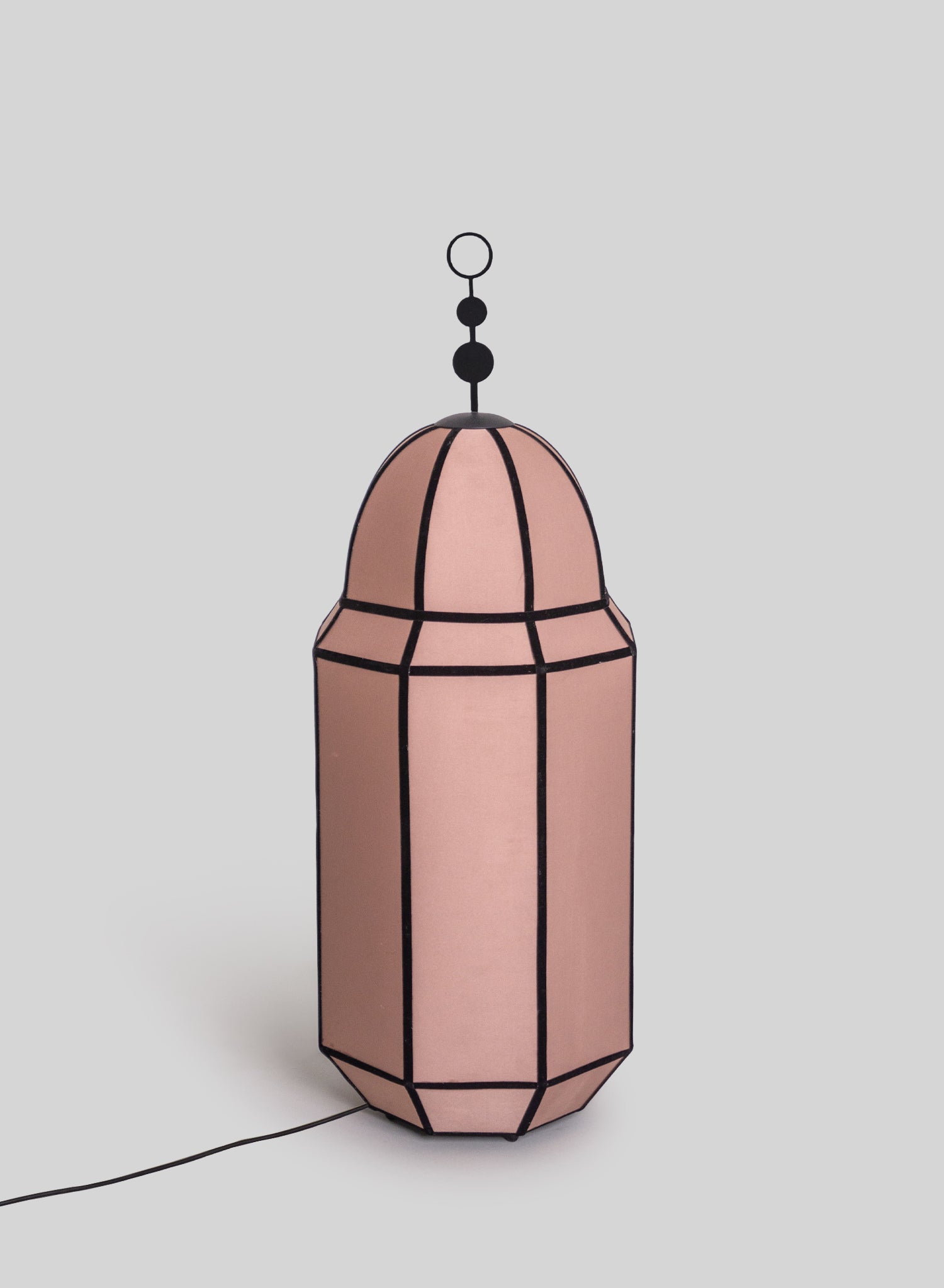 Wooden Frame Lantern Lamp, Pink