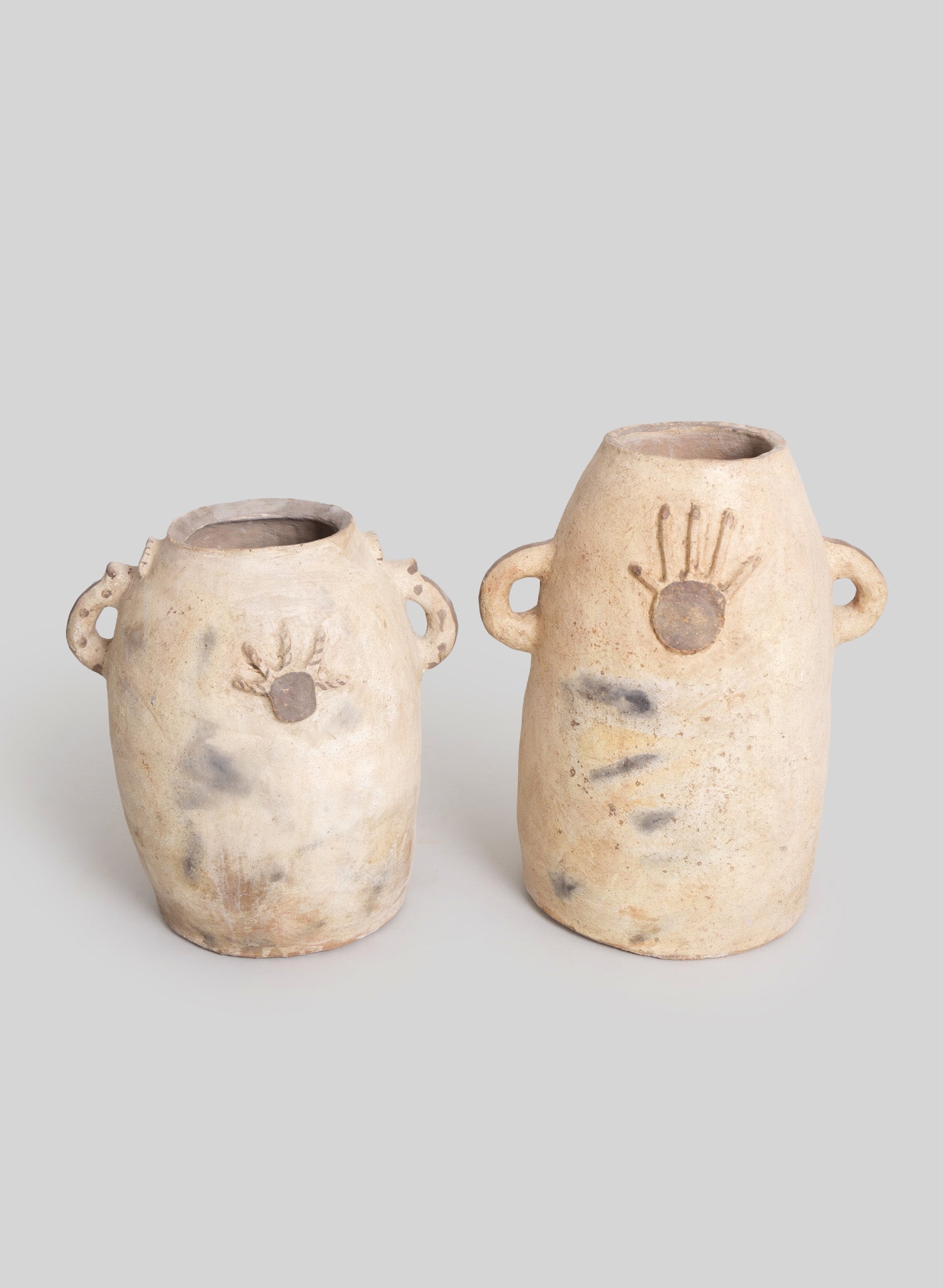Sculptural Clay Vase H65 cm, Natural Terracotta
