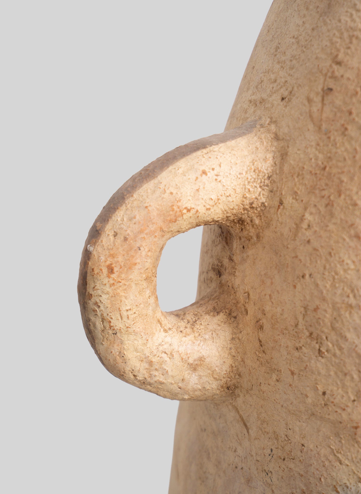 Sculptural Clay Vase H65 cm, Natural Terracotta