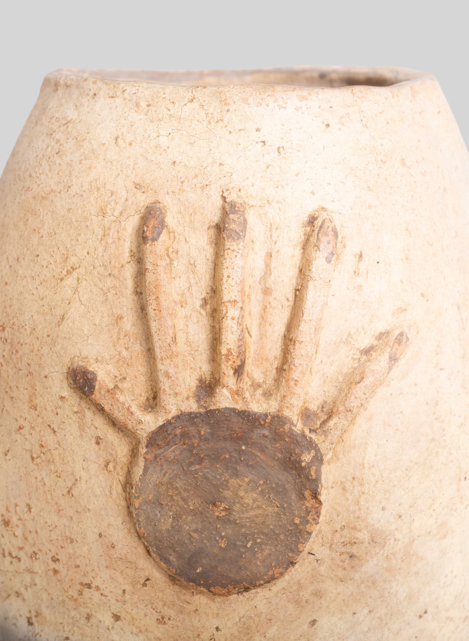 Sculptural Clay Vase H65 cm, Natural terracotta