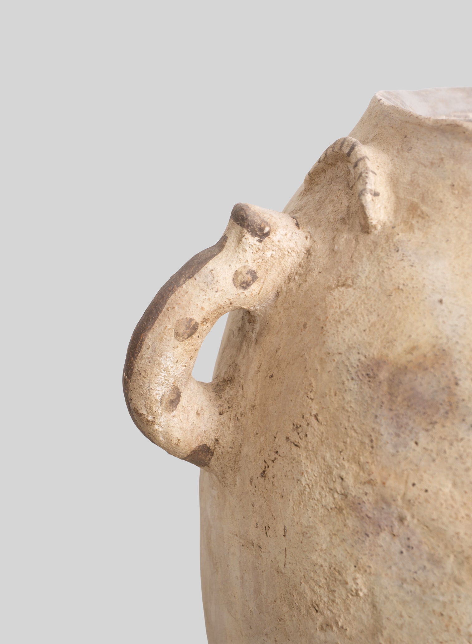 Sculptural Clay Vase H55 cm, Natural terracotta