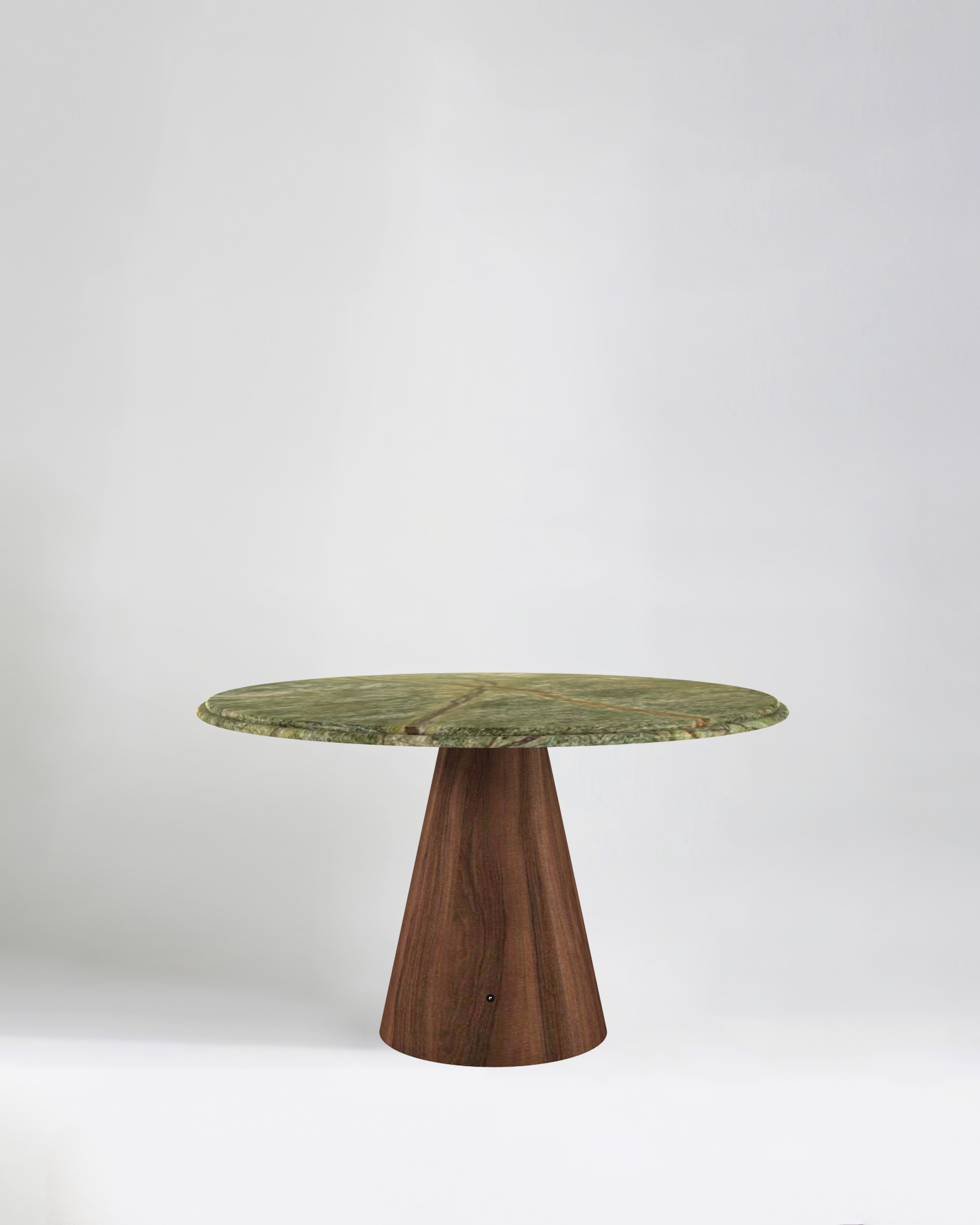 TD 11 Dining Table, Green Forest marble - Walnut wood