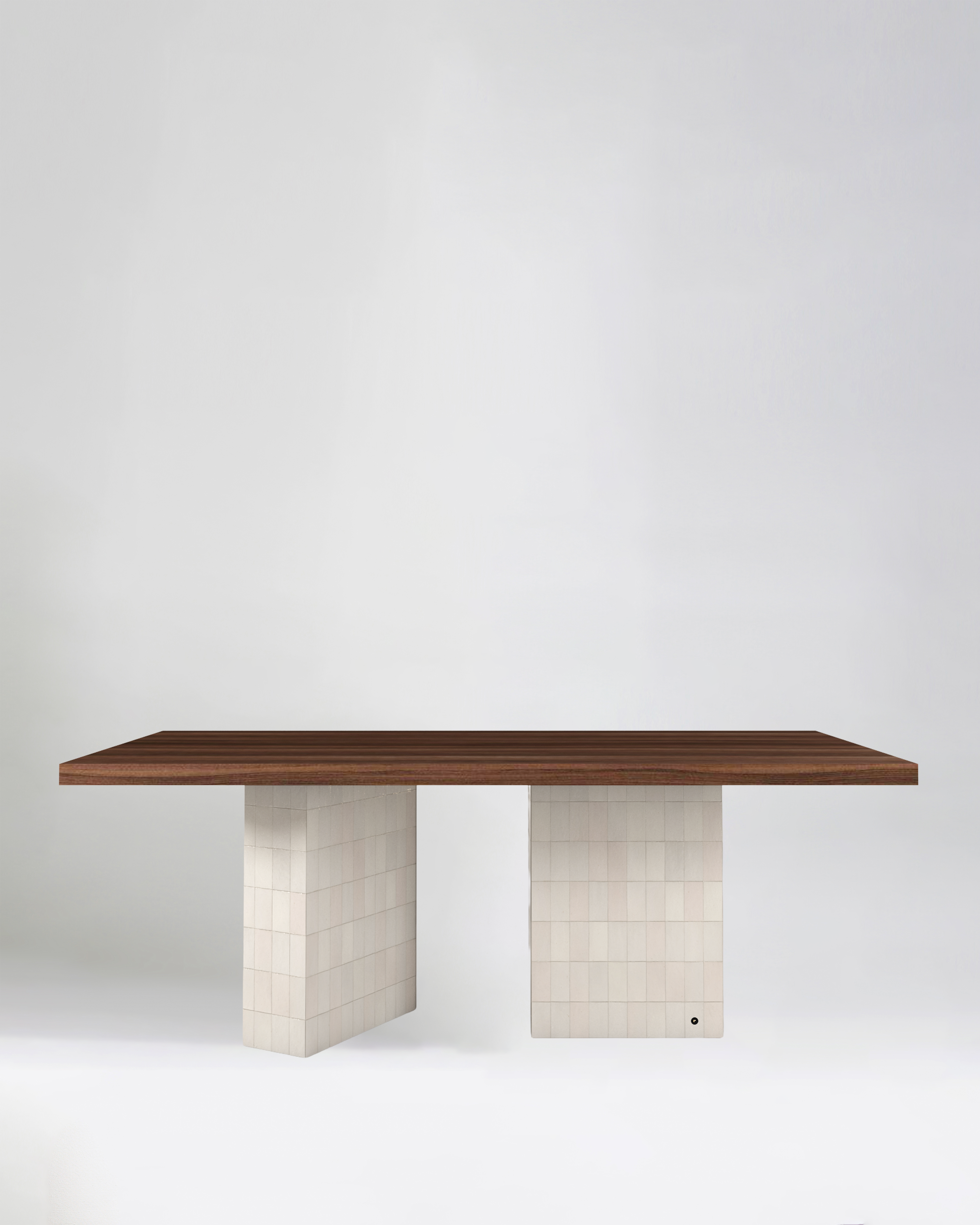 TD 13 Dining Table,
White zellige - Walnut wood