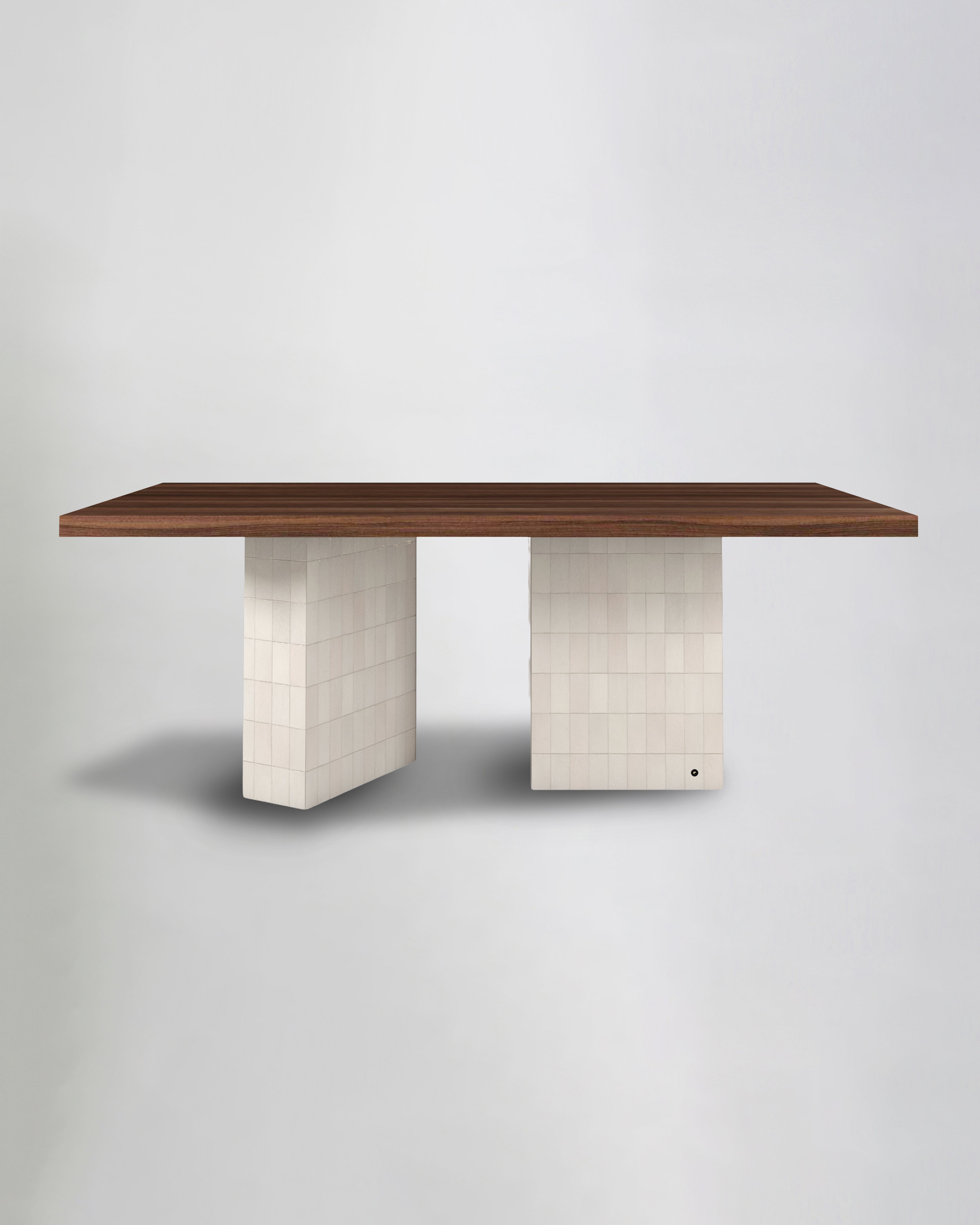 TD 13 Dining Table,
White zellige - Walnut wood