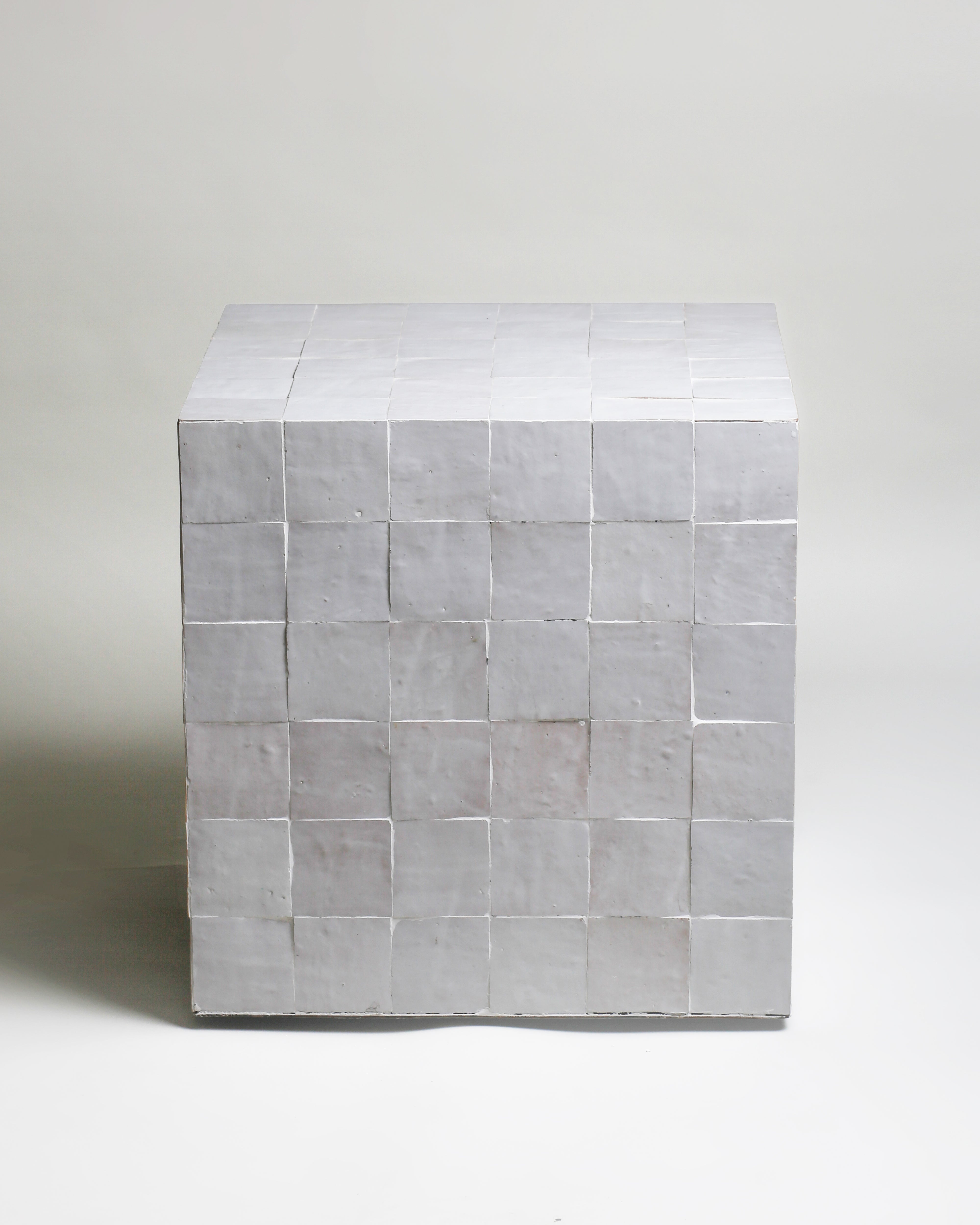 TS12 Side Table, White zellige