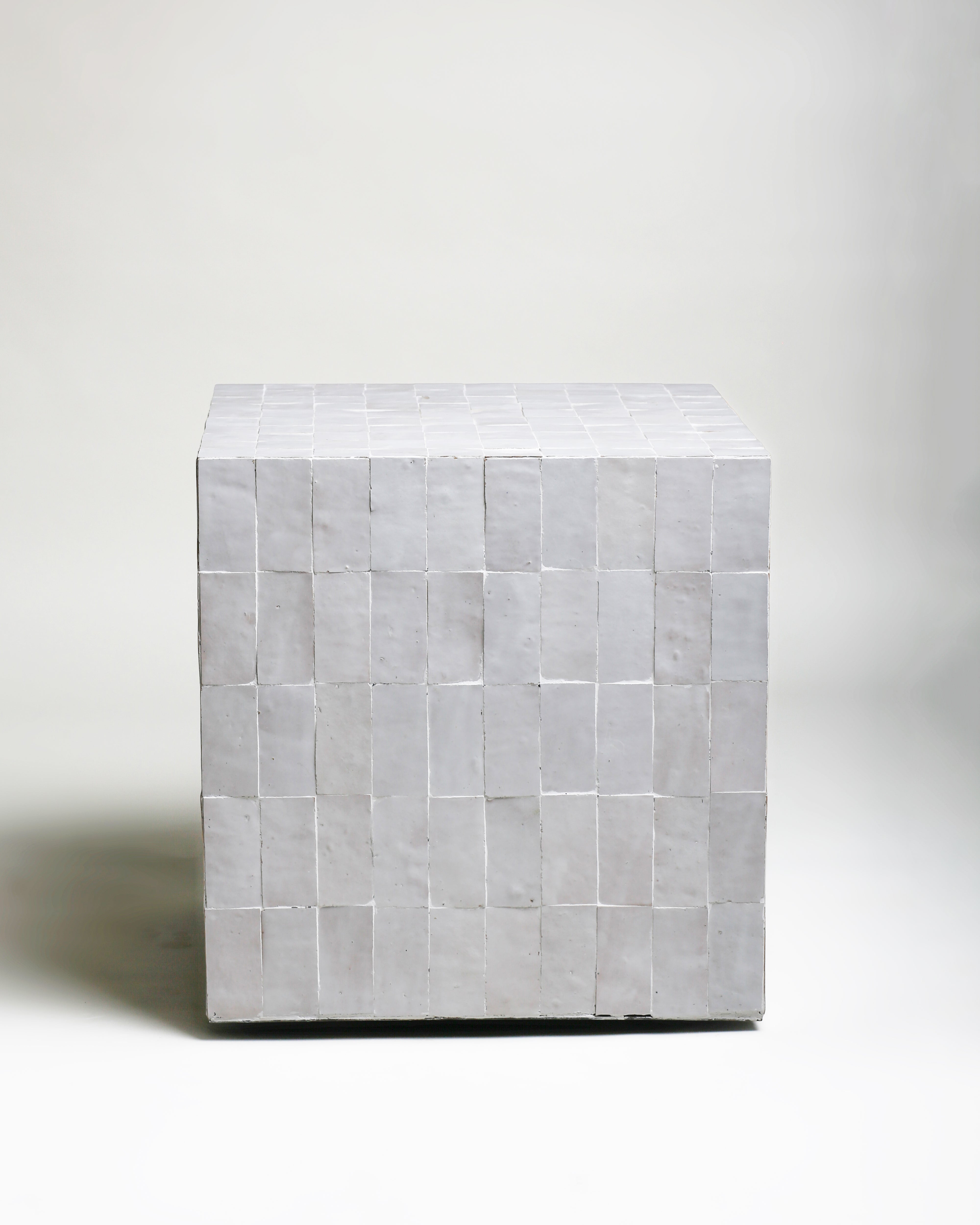 TS 12 Side Table, White Zellige