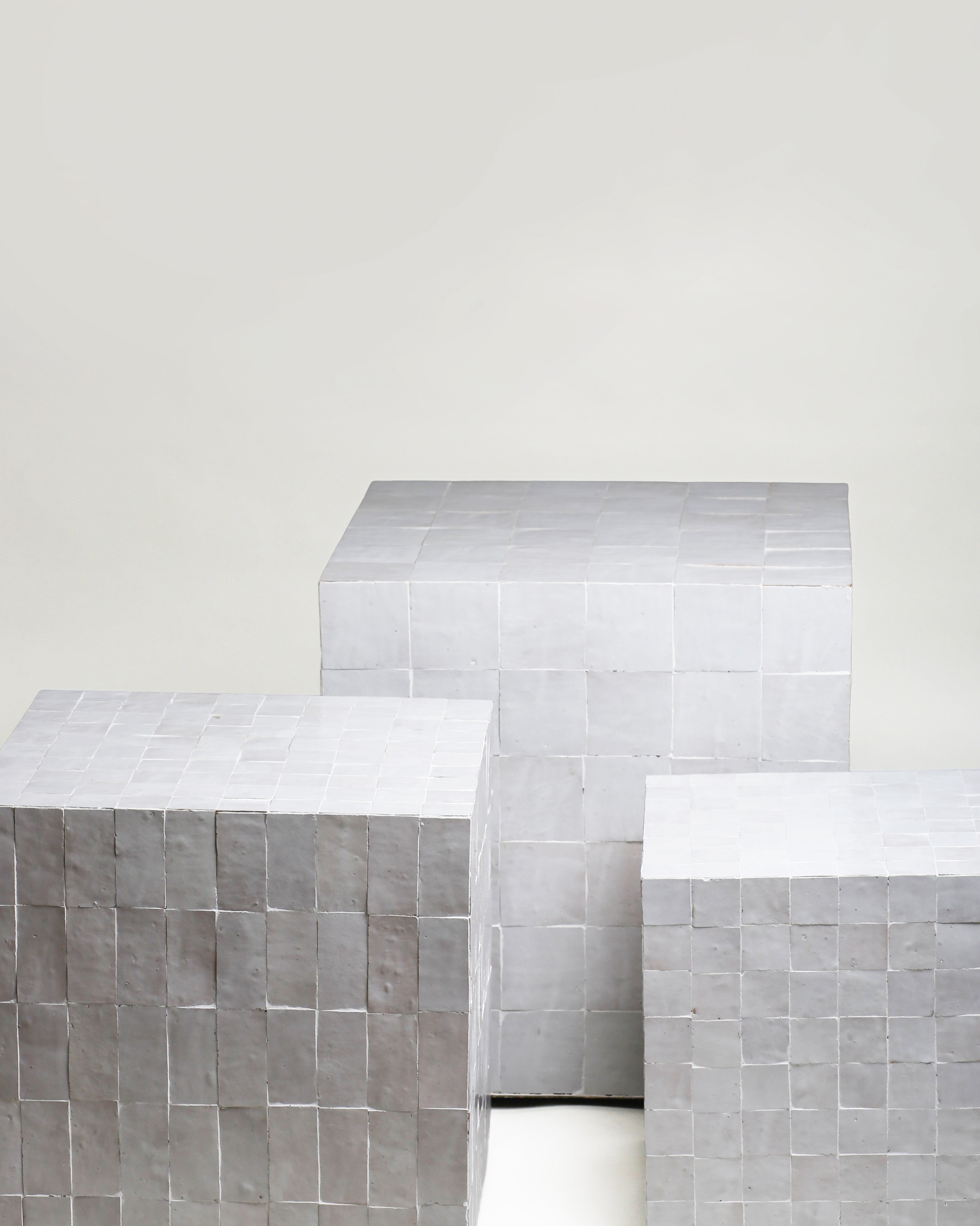 TS12 Side Table, White zellige