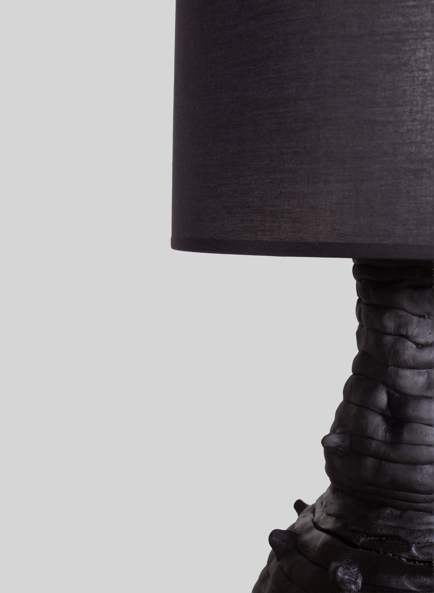 Sculptural Table Lamp H75 cm, Black Plaster - Black