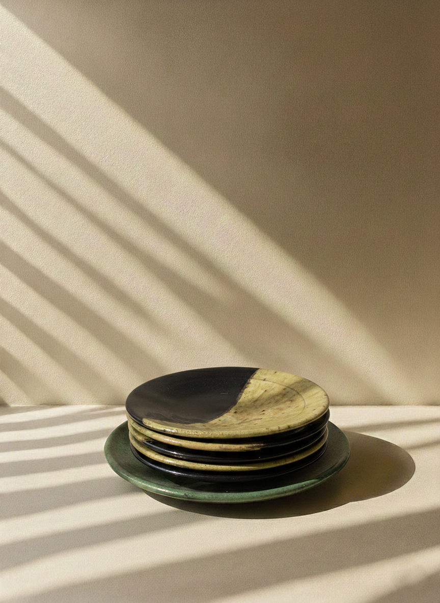 Tamegroute Dining Plate Ø22 cm, Olive-Black