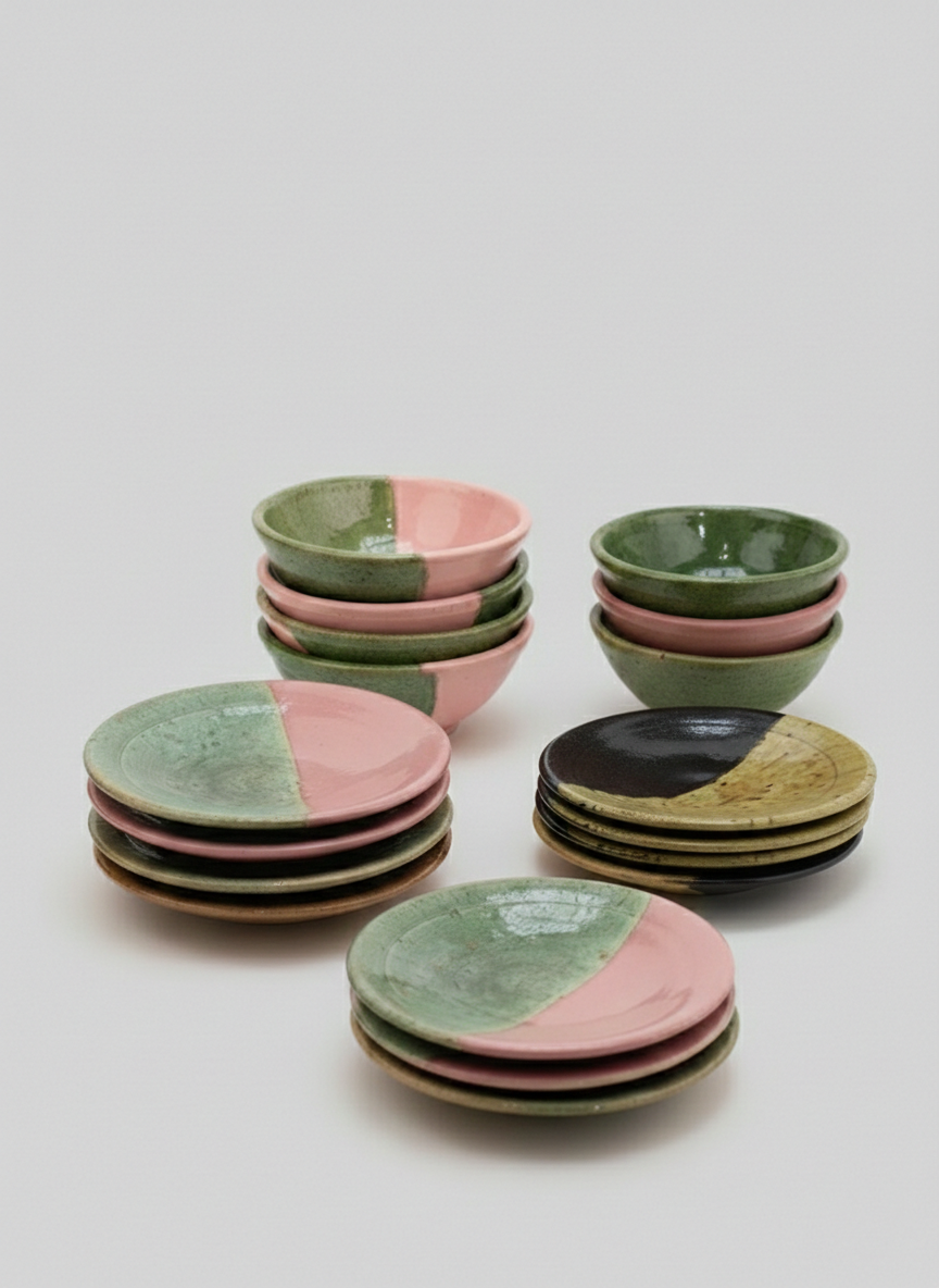 Tamegroute Dining Plate, Pink-Green