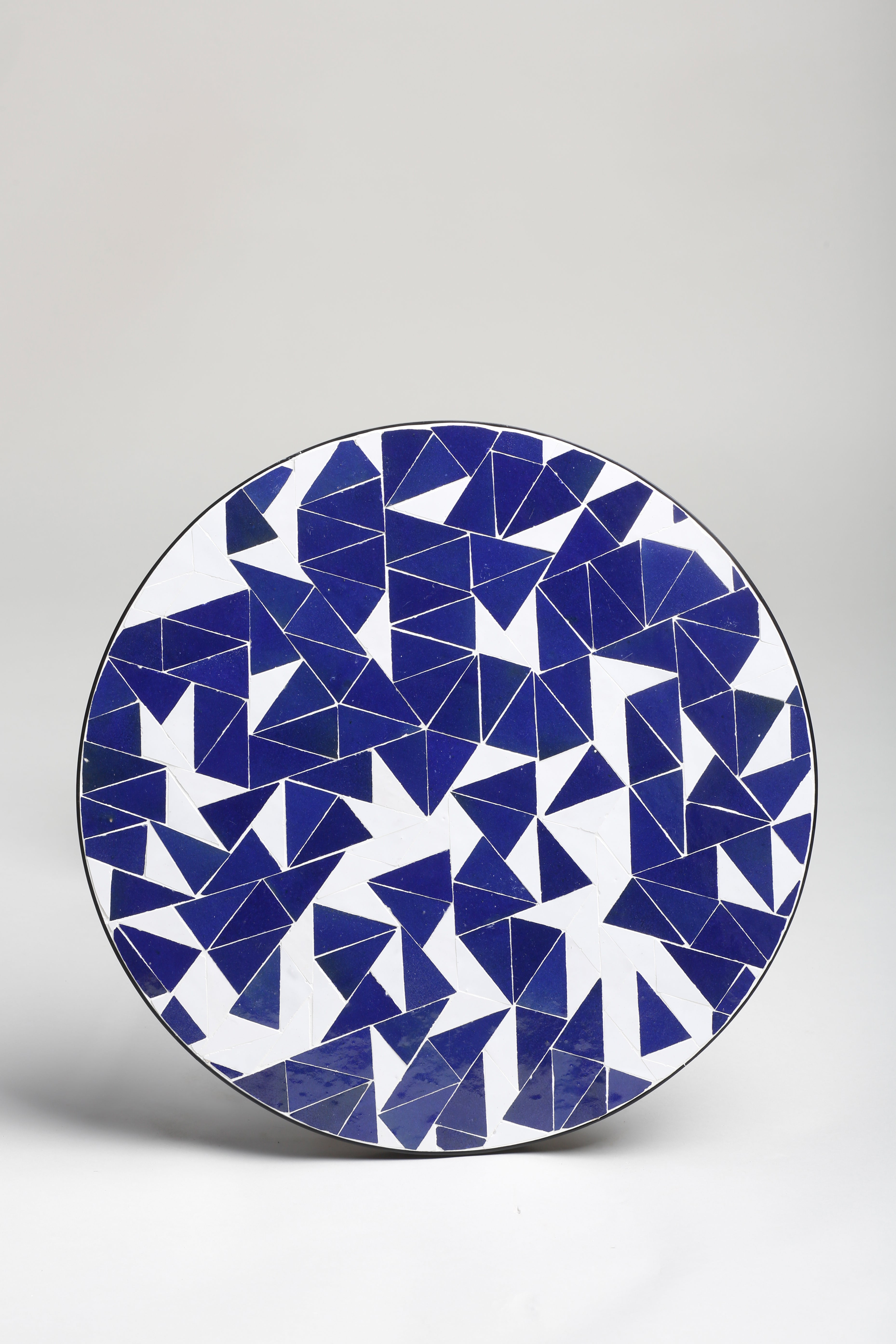 Ligna Disc Origami Side Table, Blue-White