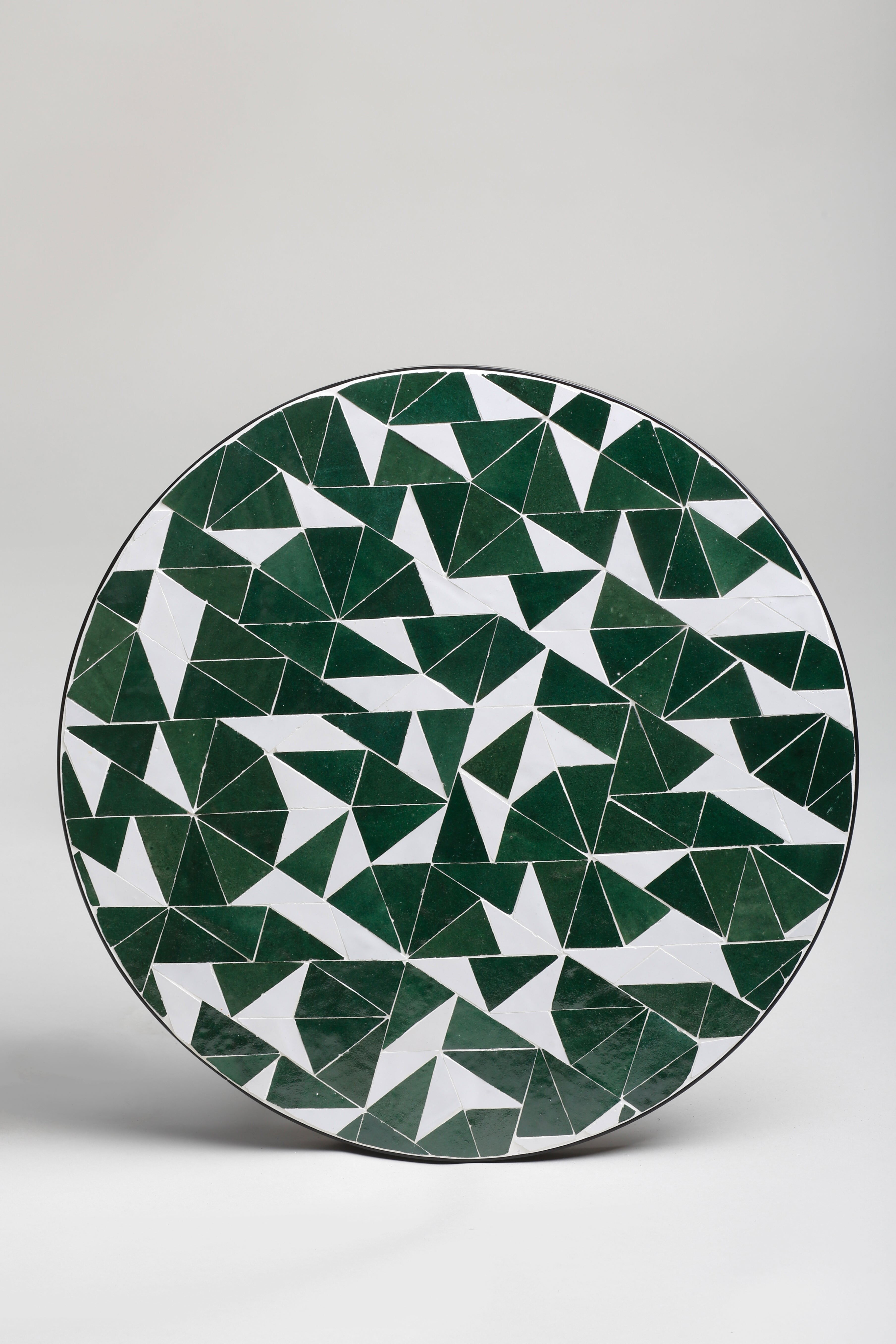 Ligna Disc Origami Side Table, Pine Green-White