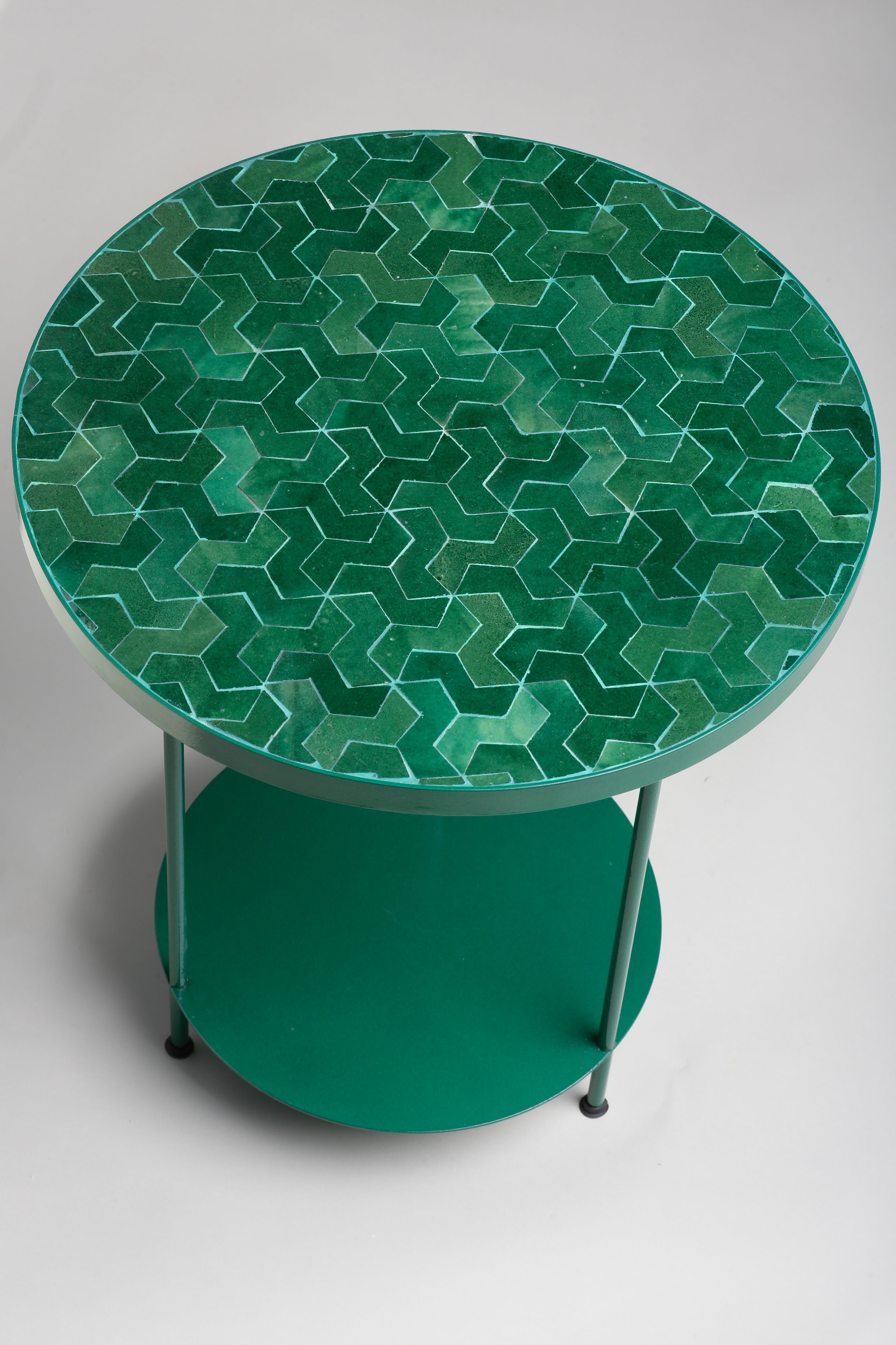 Ligna Disc Mono Side Table, Green pine