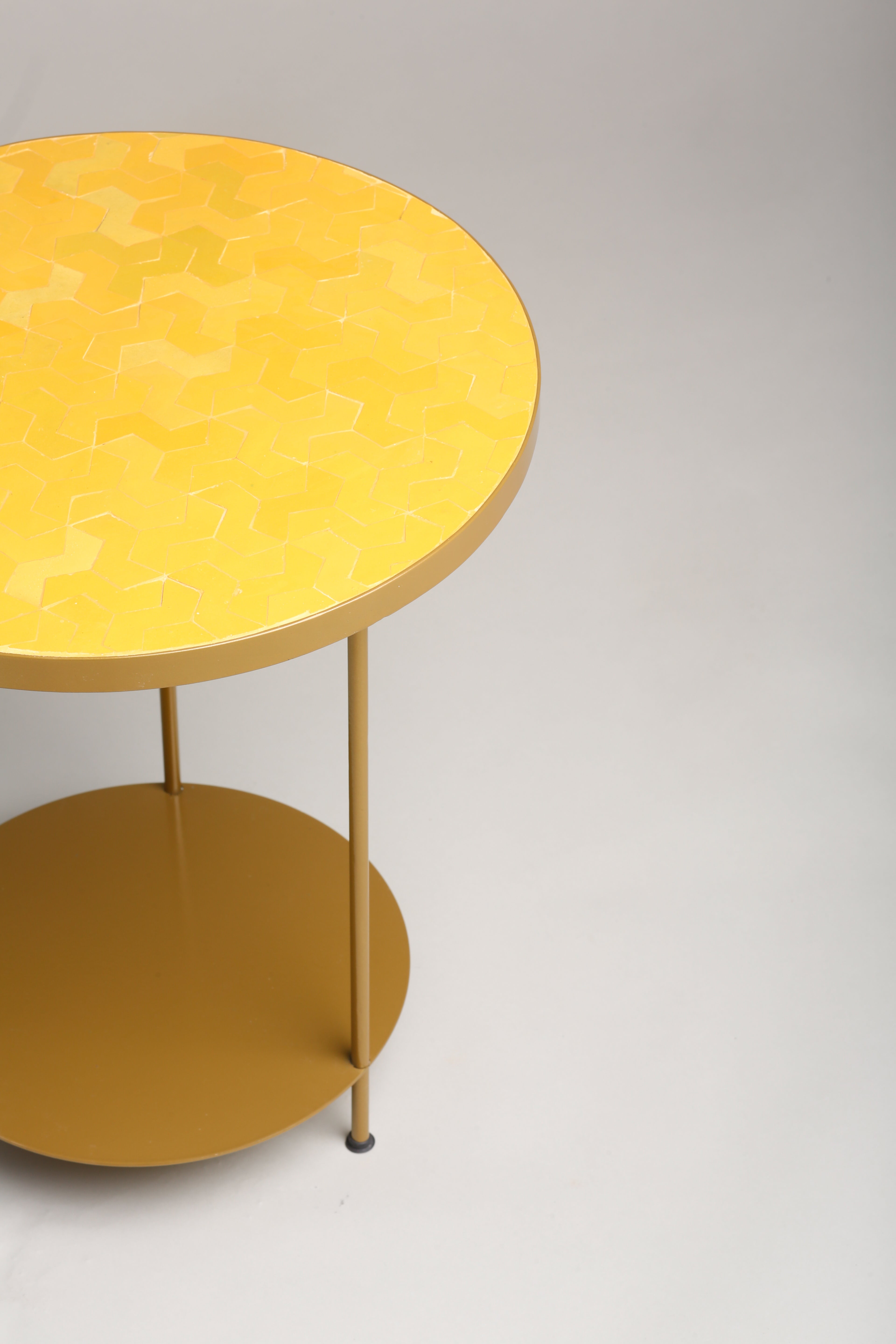 Ligna Disc Mono Side Table, Marrakech Yellow