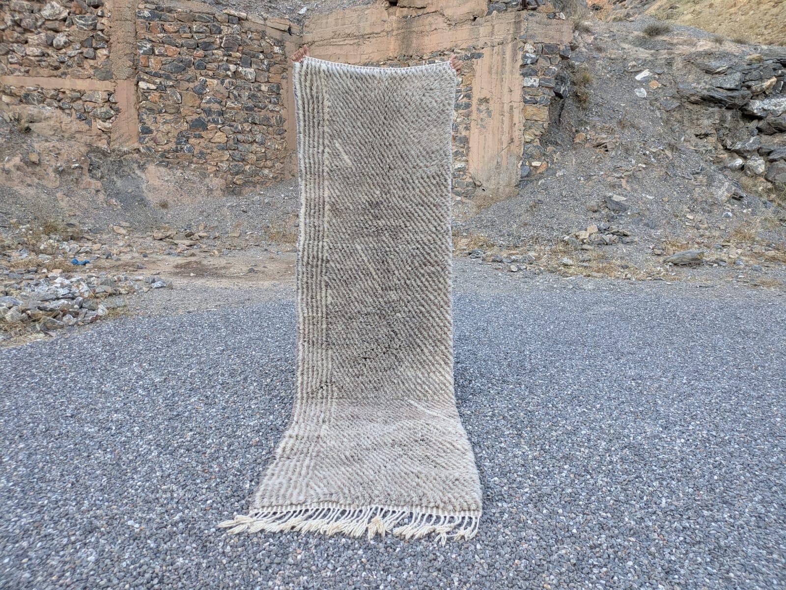 Pebble Wool Runner 300x90 cm, Natural wool-Pebble