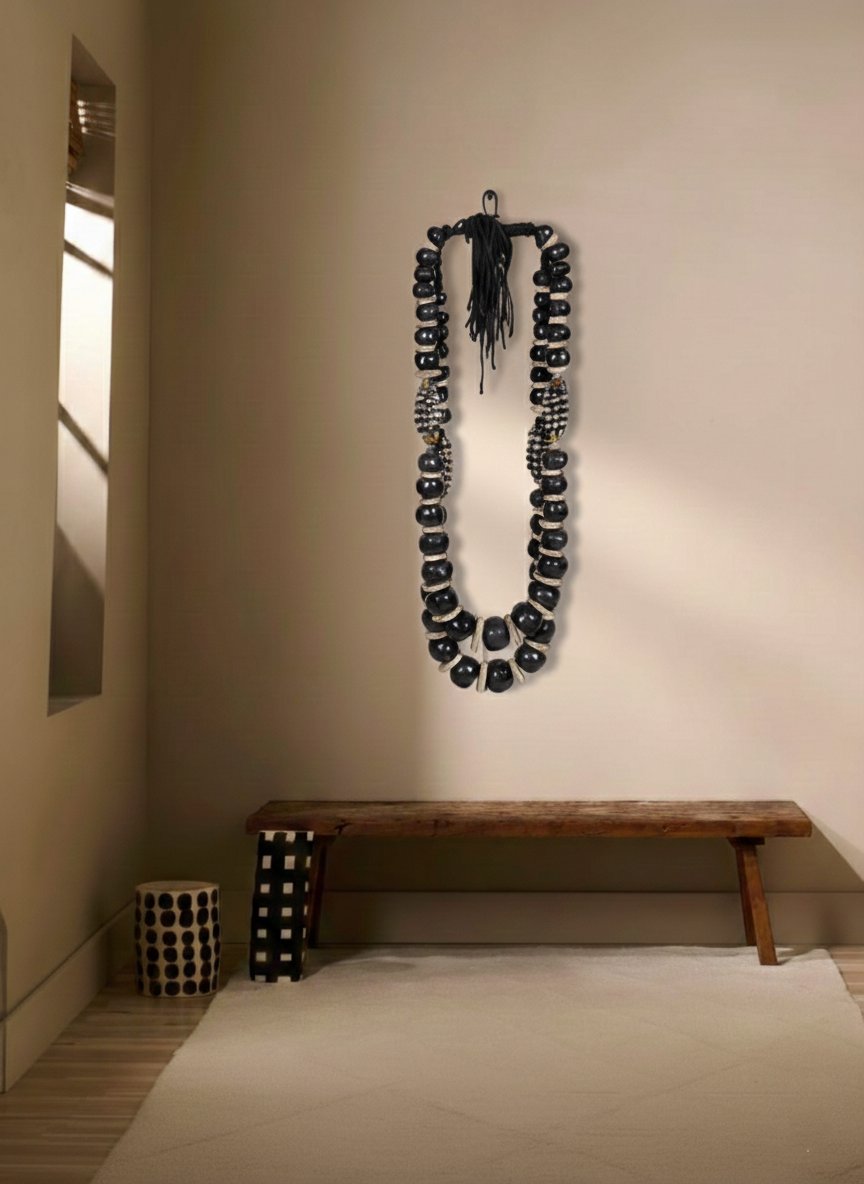 Berber Wall Necklace, Black & White