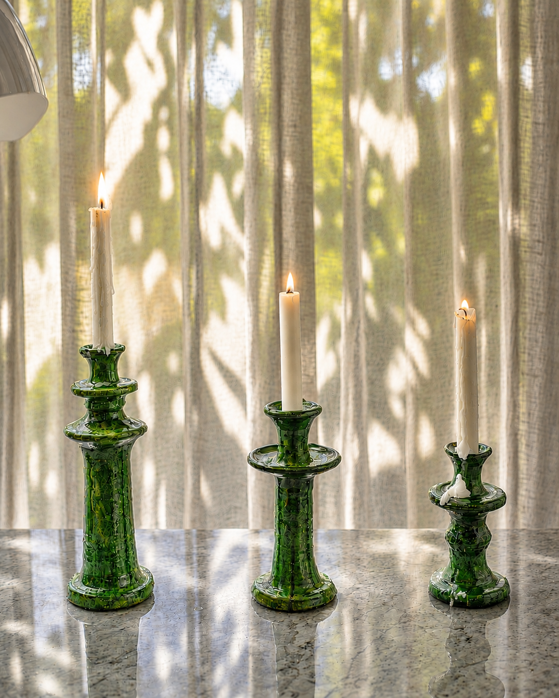Classic Tamegroute Candle Holder, Green
