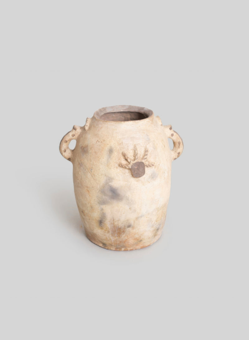 Sculptural Clay Vase H55 cm, Natural terracotta