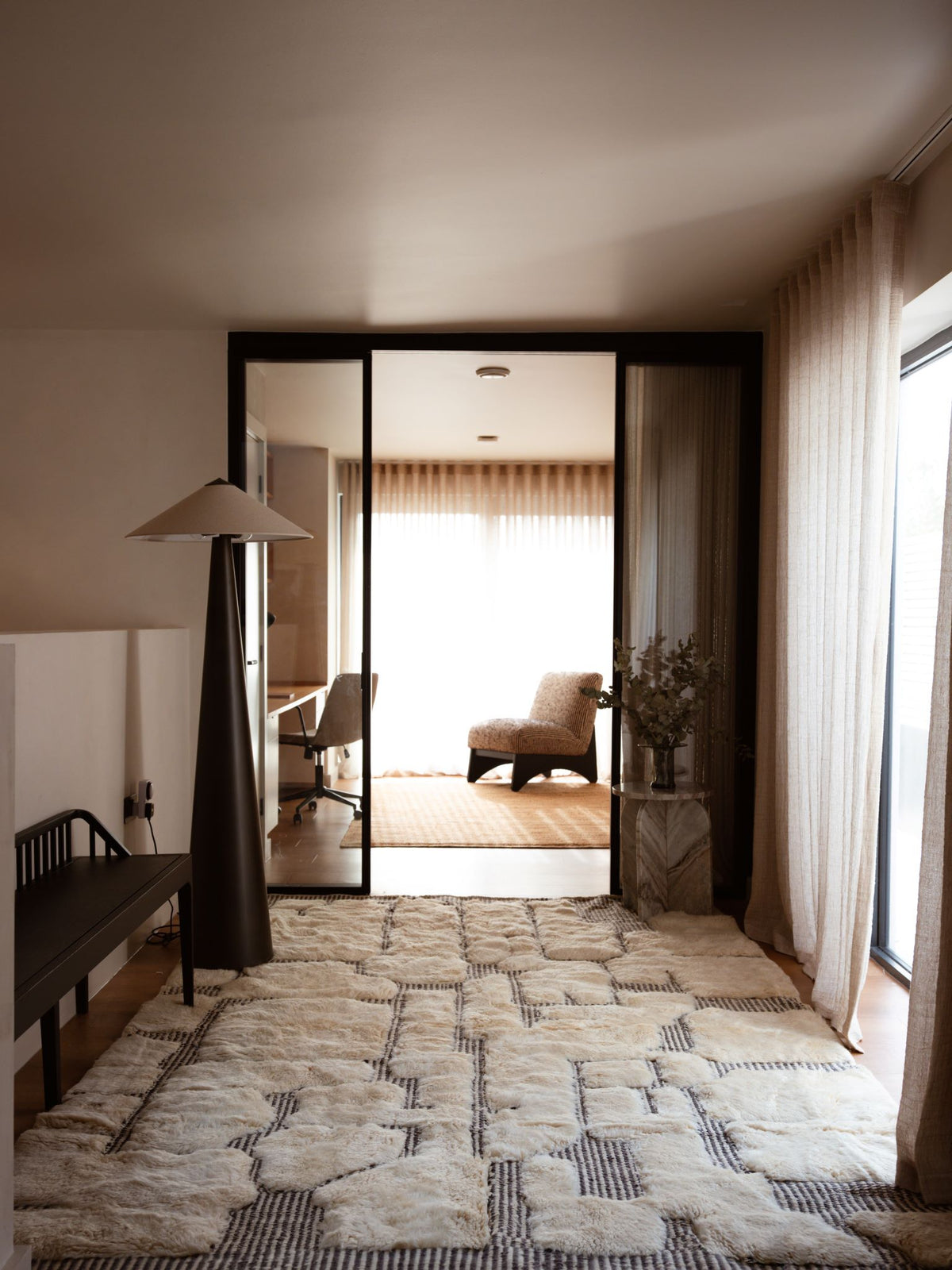 Cloud Wool Rug 200x300 cm, Natural Wool-Midnight black