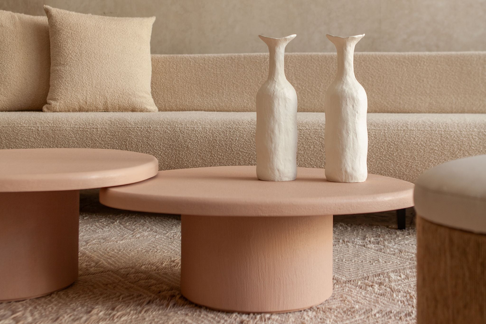 Duo Dera Coffee Table, Terracotta Stone Effect Finish