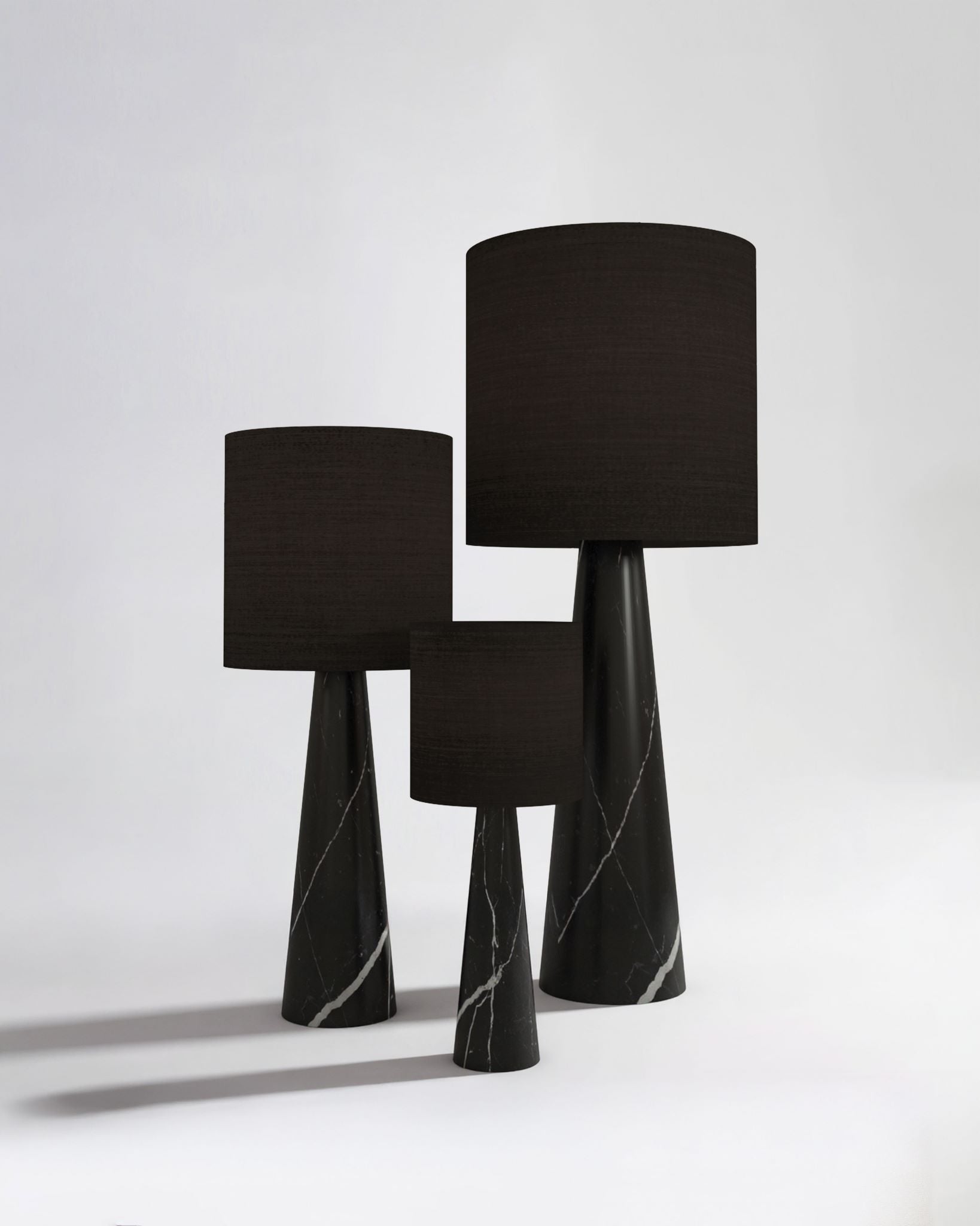 FL 11 Floor Lamp, Black Khenifra Marble - Black