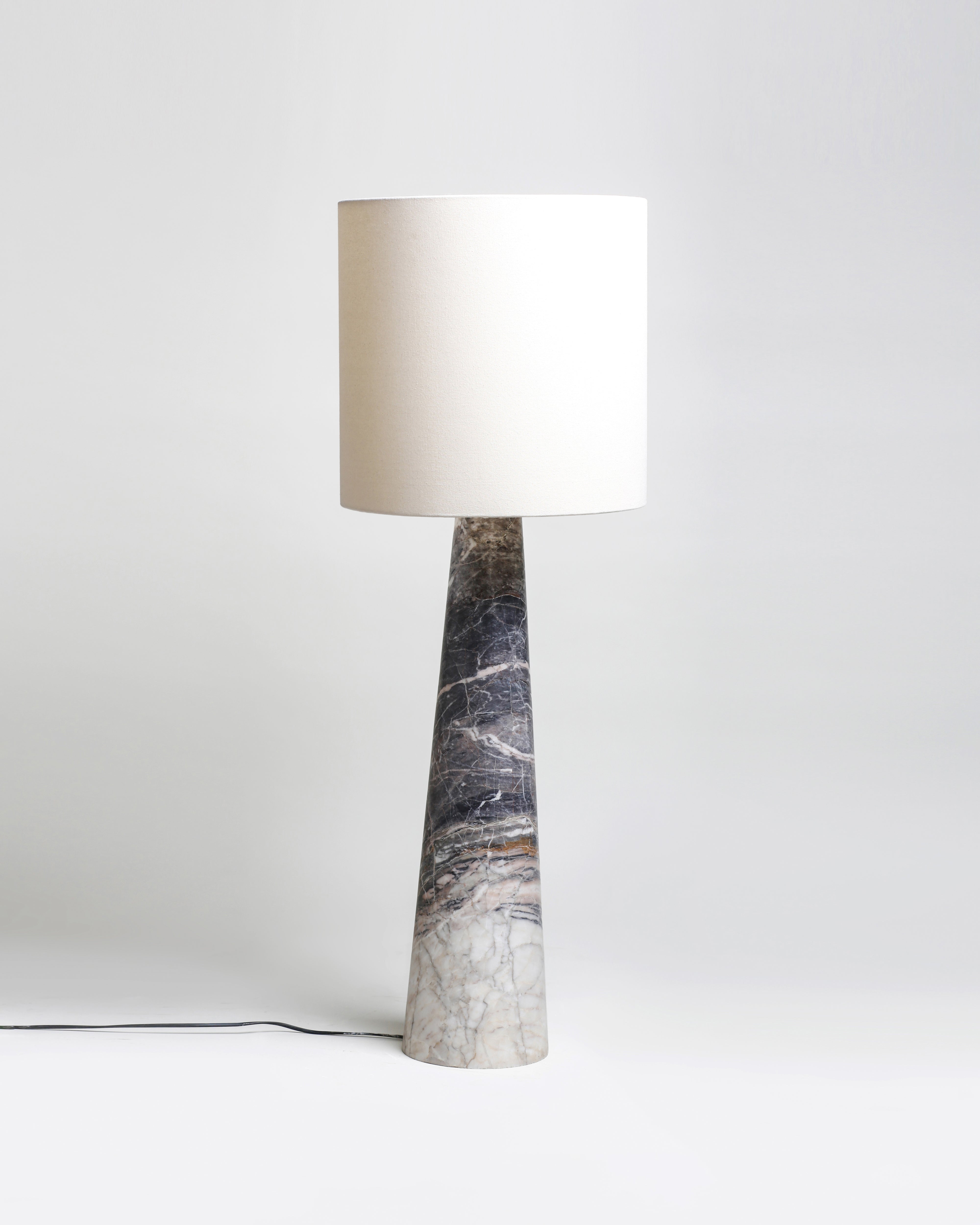 FL 11 Floor Lamp, Grey Zayane marble - White