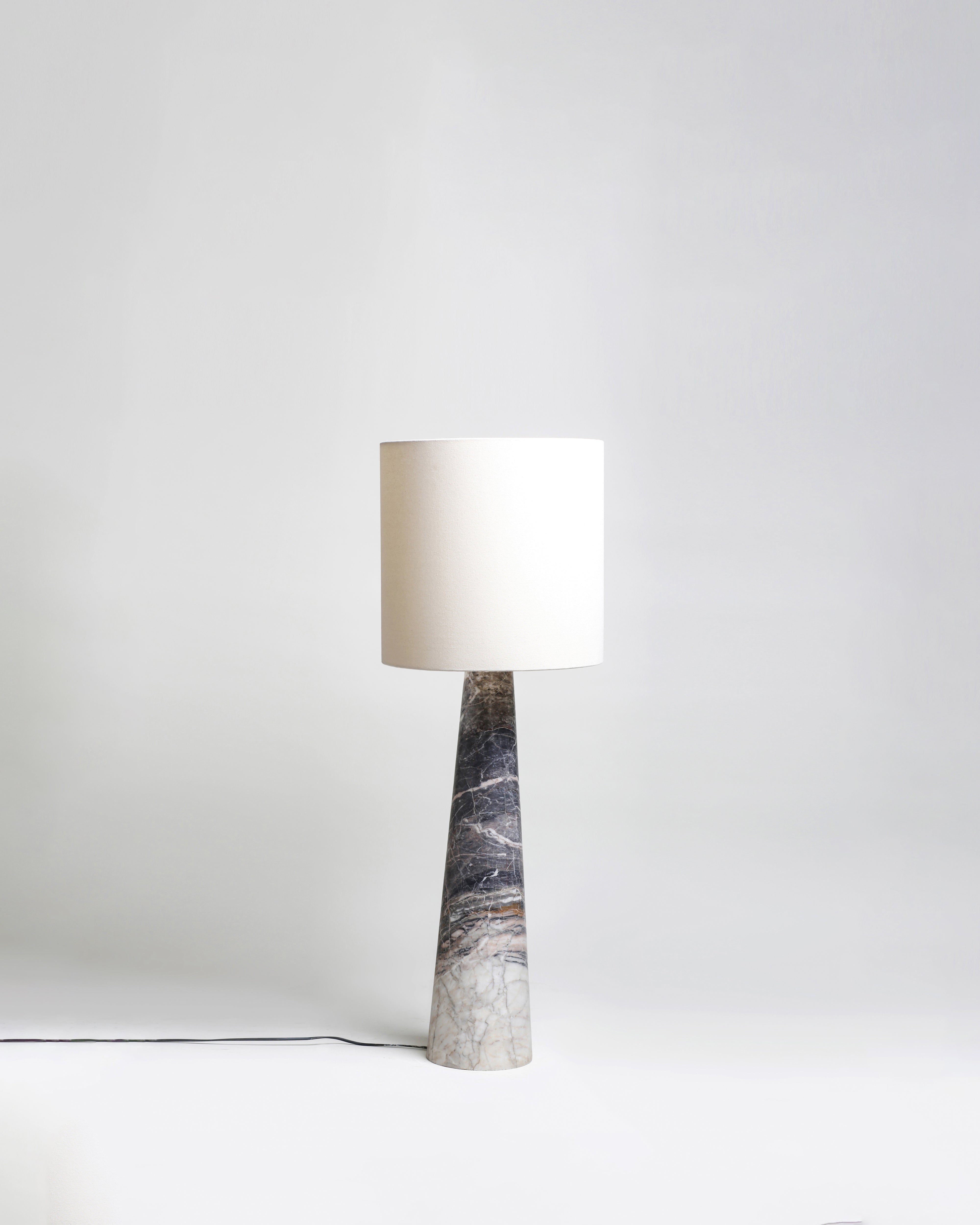 FL 11 Floor Lamp, Grey Zayane marble - White