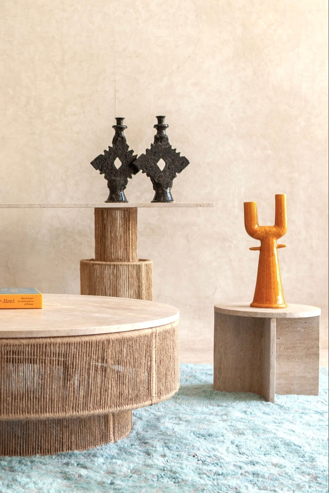 Jute Coffee Table, Travertine - Jute