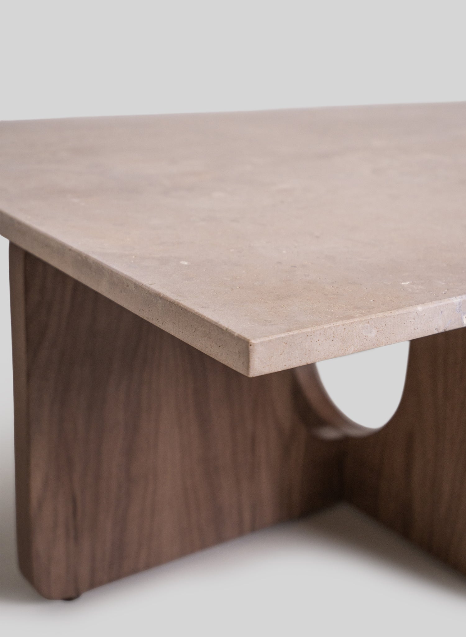 Siwa coffee table, Travertine - Solid wood